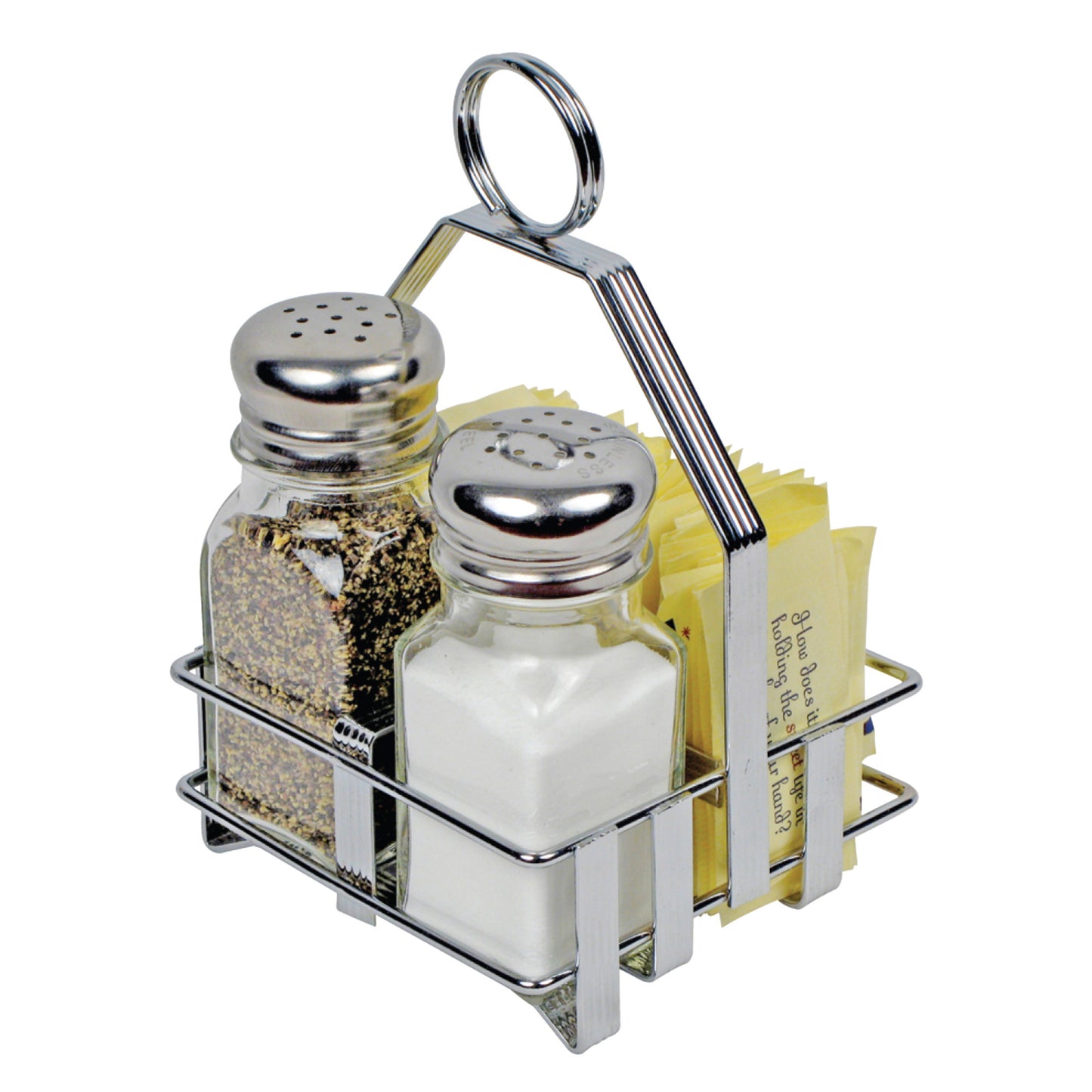 WH-7 - Chrome Plated Cruet Rack for Salt/Pepper Shaker & Sugar Packets