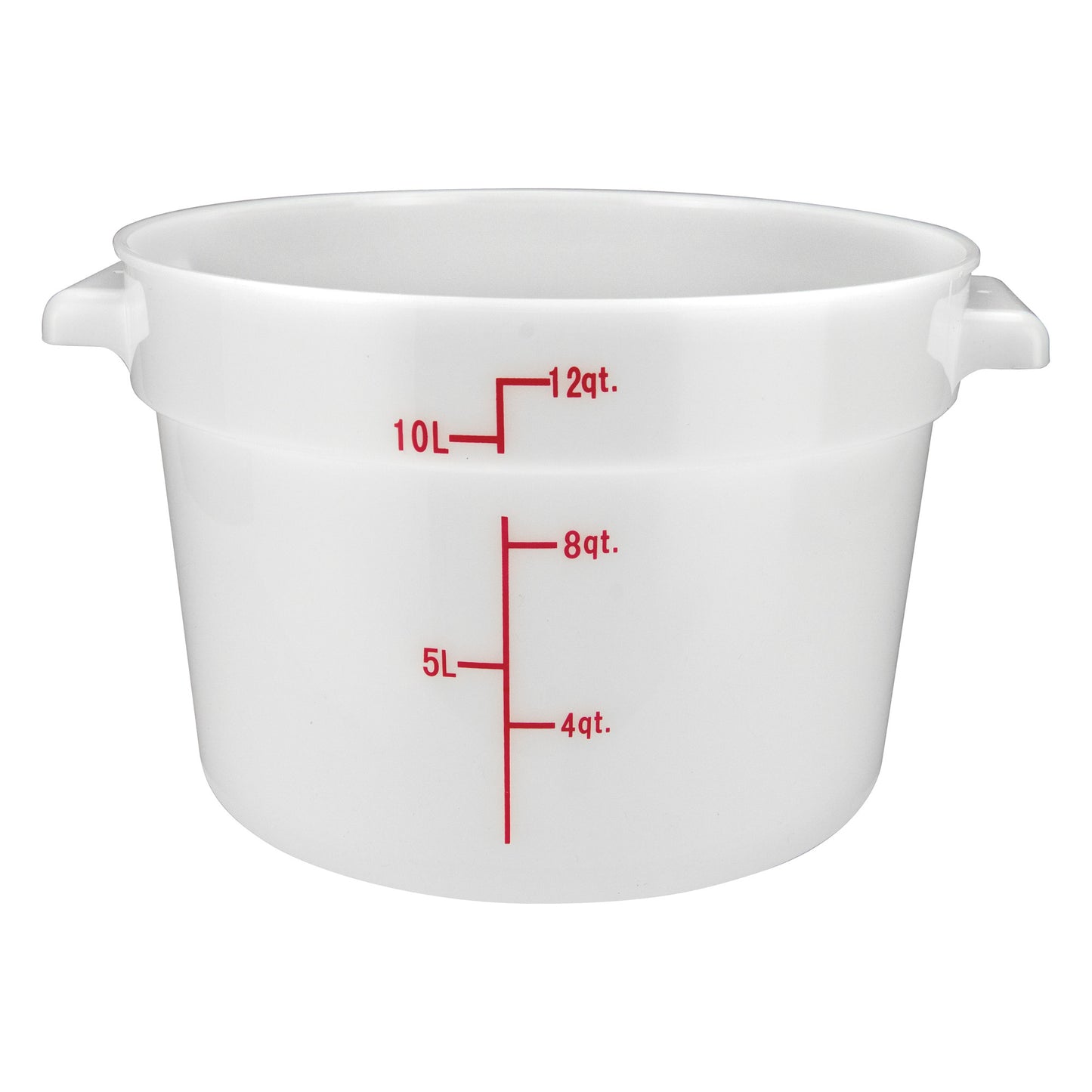 PPRC-12W - Round Storage Container, White, Polypropylene - 12 Quart