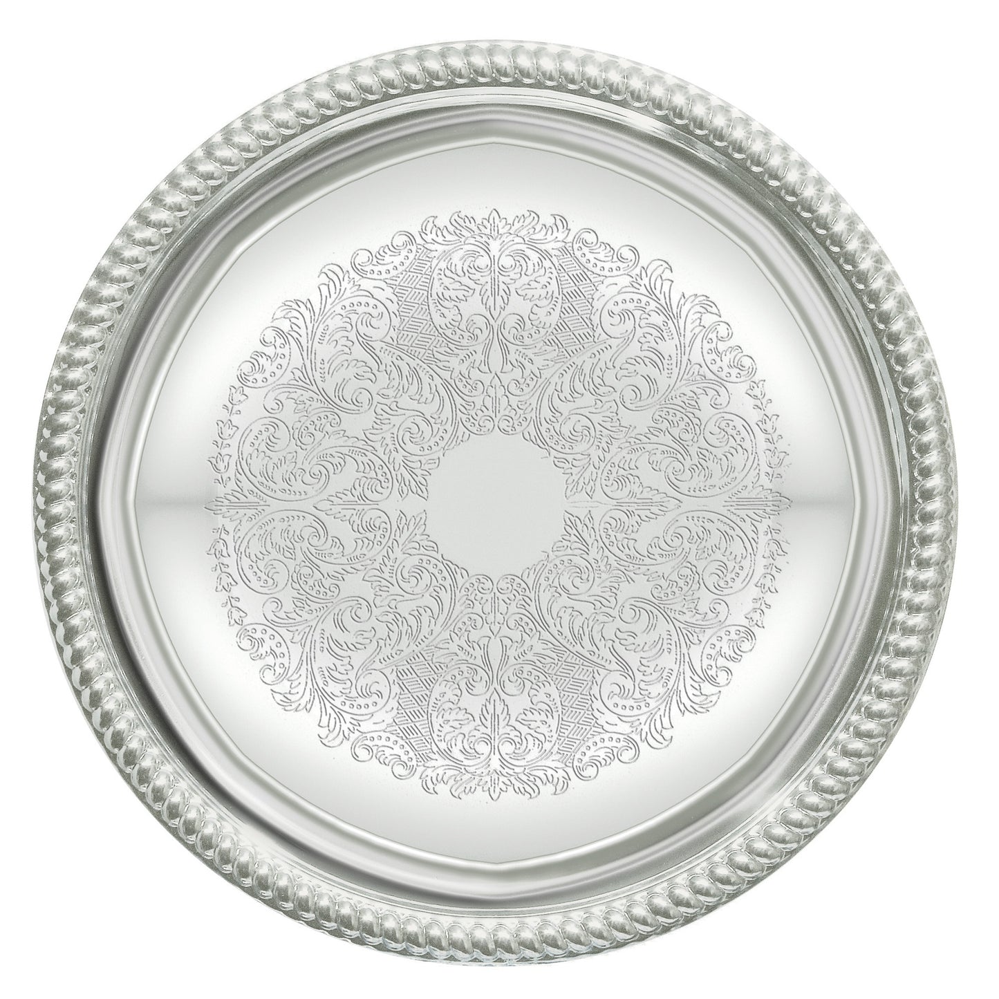 CMT-14 - Chrome-Plated Serving Tray - Round, 14"