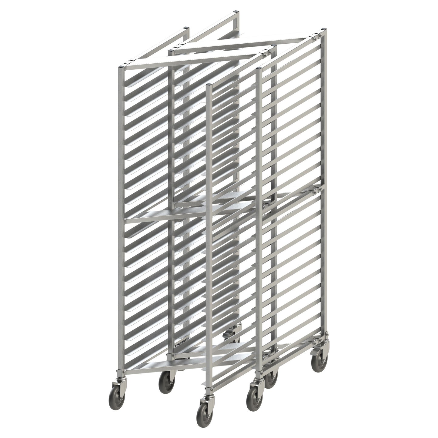 ALZK-20BK - 20-Tier Nesting Sheet Pan Rack with Brakes - 3" Spacing