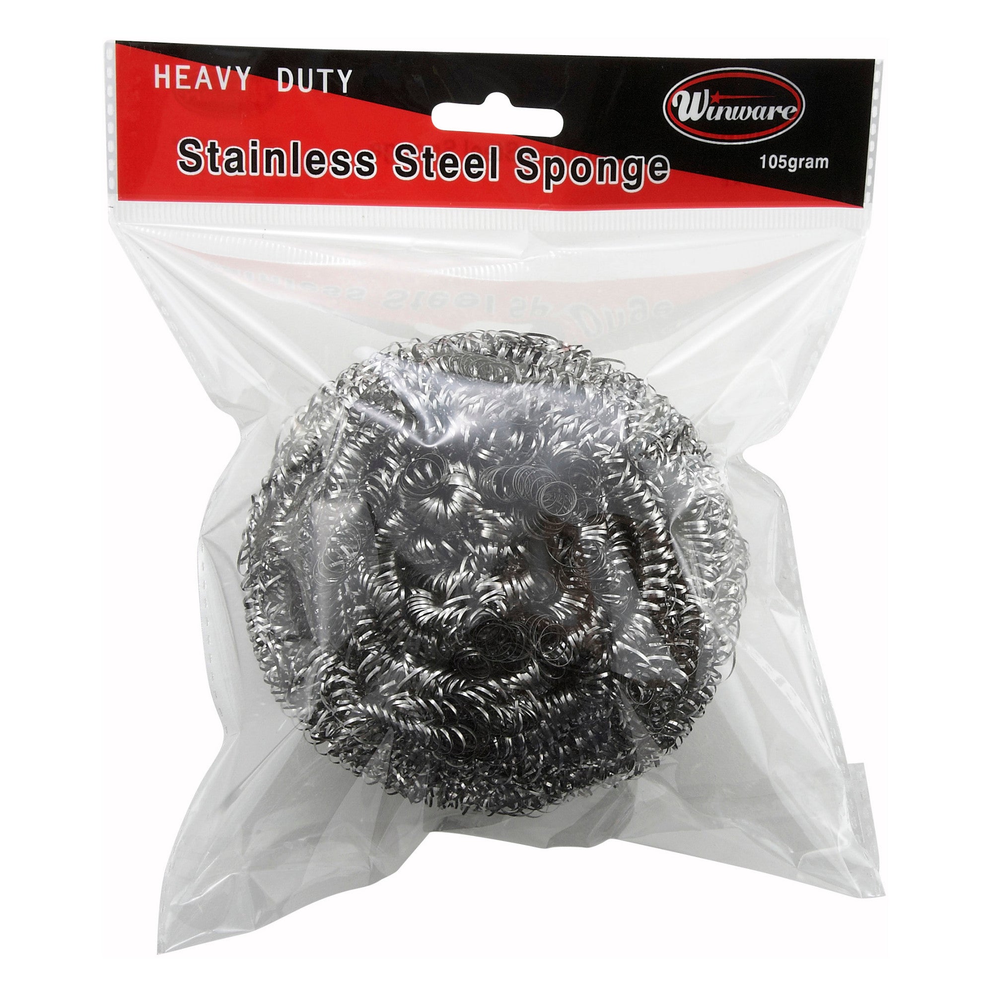 SPG-105 - Stainless Steel Scrubbing Sponge - 105 grams - Winco