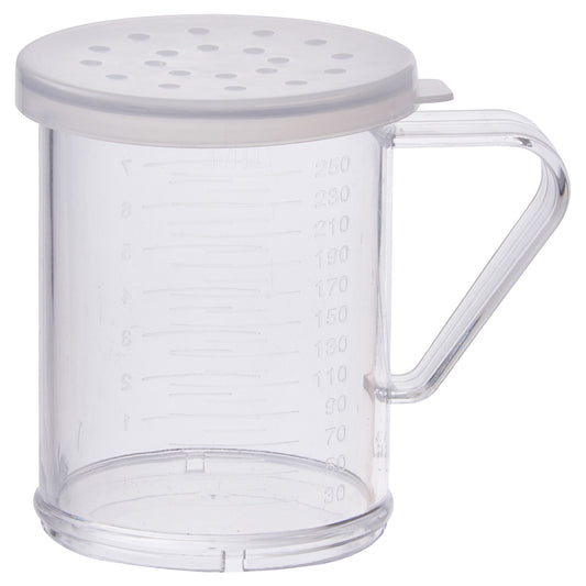 10 oz Dredge with Clear Snap-on Lid - Large