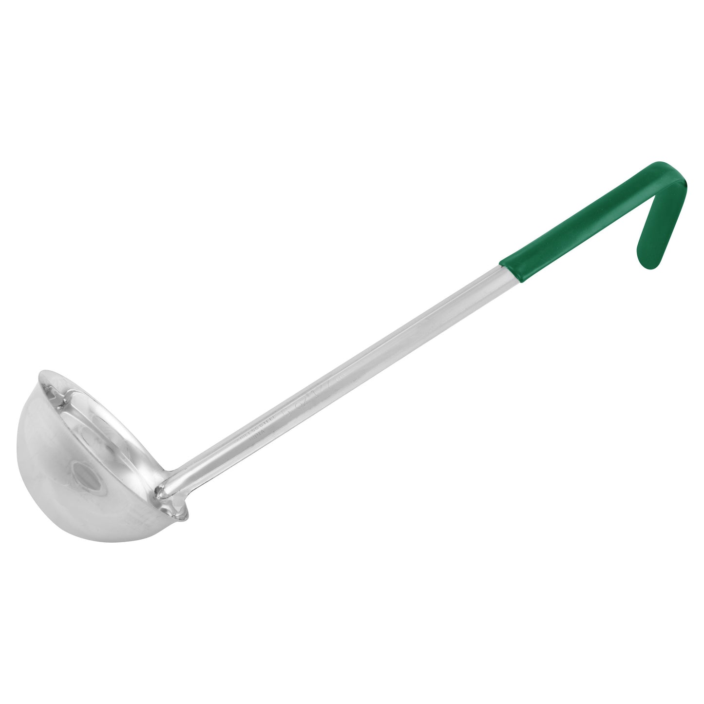 LDCN-6 - Winco Prime One-piece S/S 6oz Ladle, Green,NSF