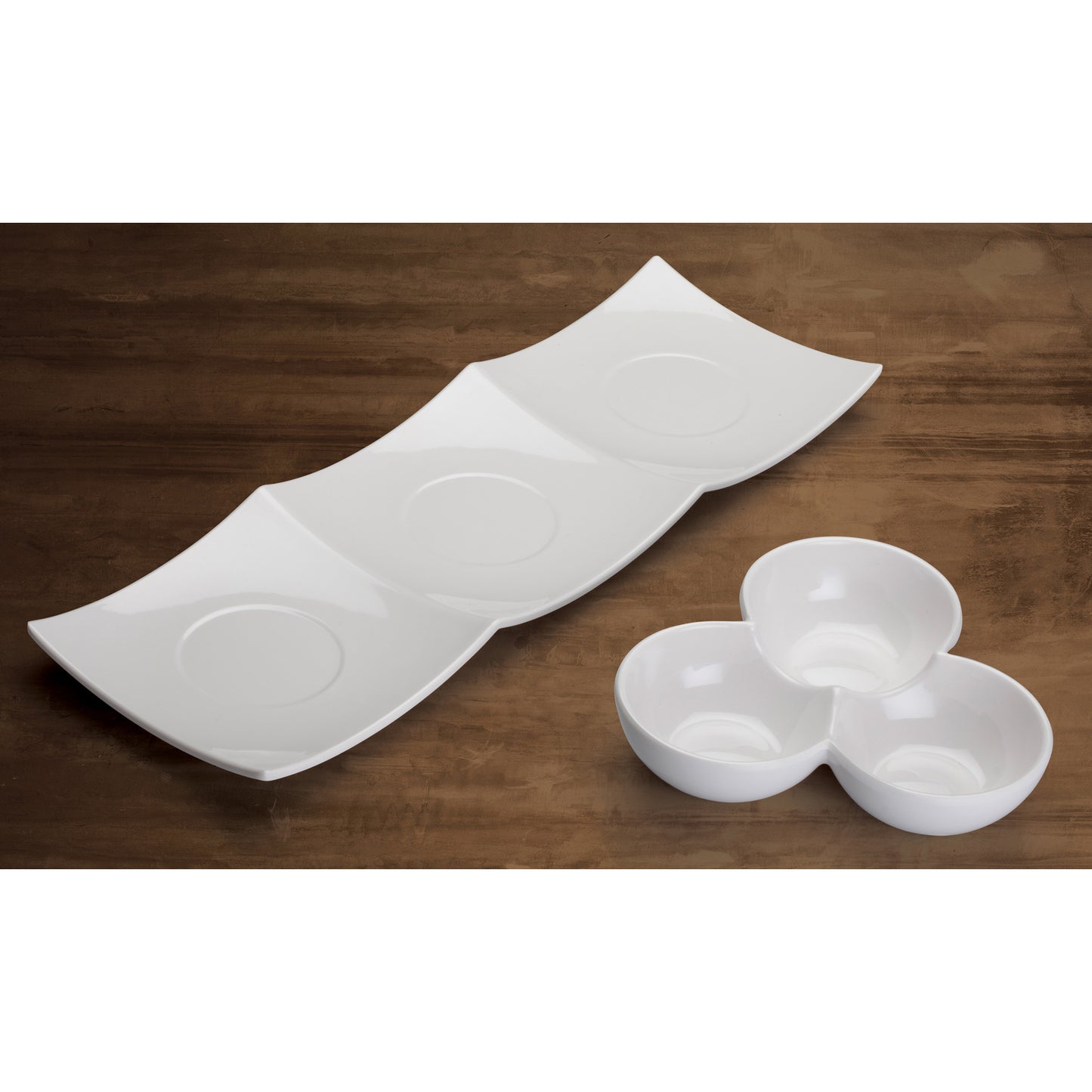 WDM006-202 - 7" Melamine Trio Bowl, White, 24pcs/case