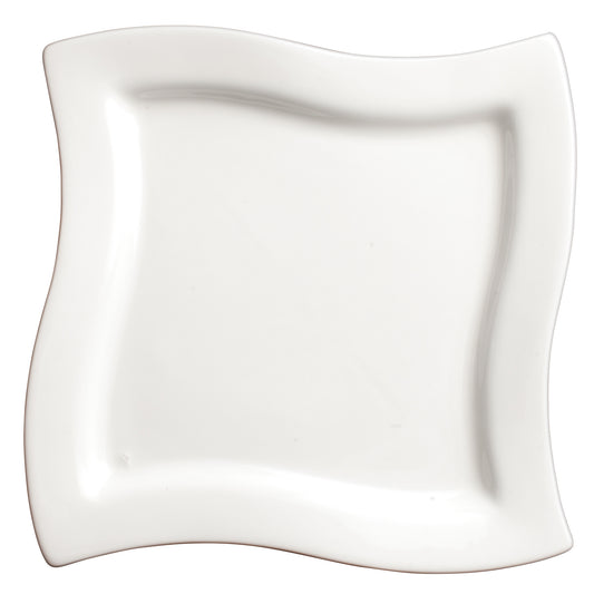 7-1/2"Sq Porcelain Square Plate, Bright White, 24 pcs/case