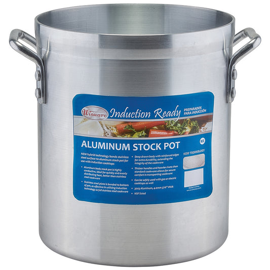 Induction Ready Aluminum Stock Pots with Stainless Steel Bottom - 12 Quart