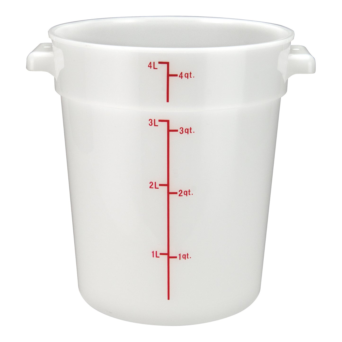 PPRC-4W - Round Storage Container, White, Polypropylene - 4 Quart