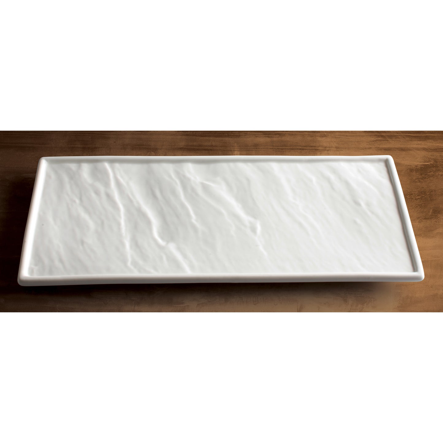 WDP001-202 - Calacatta Porcelain Rectangular Platter, Creamy White - 12"