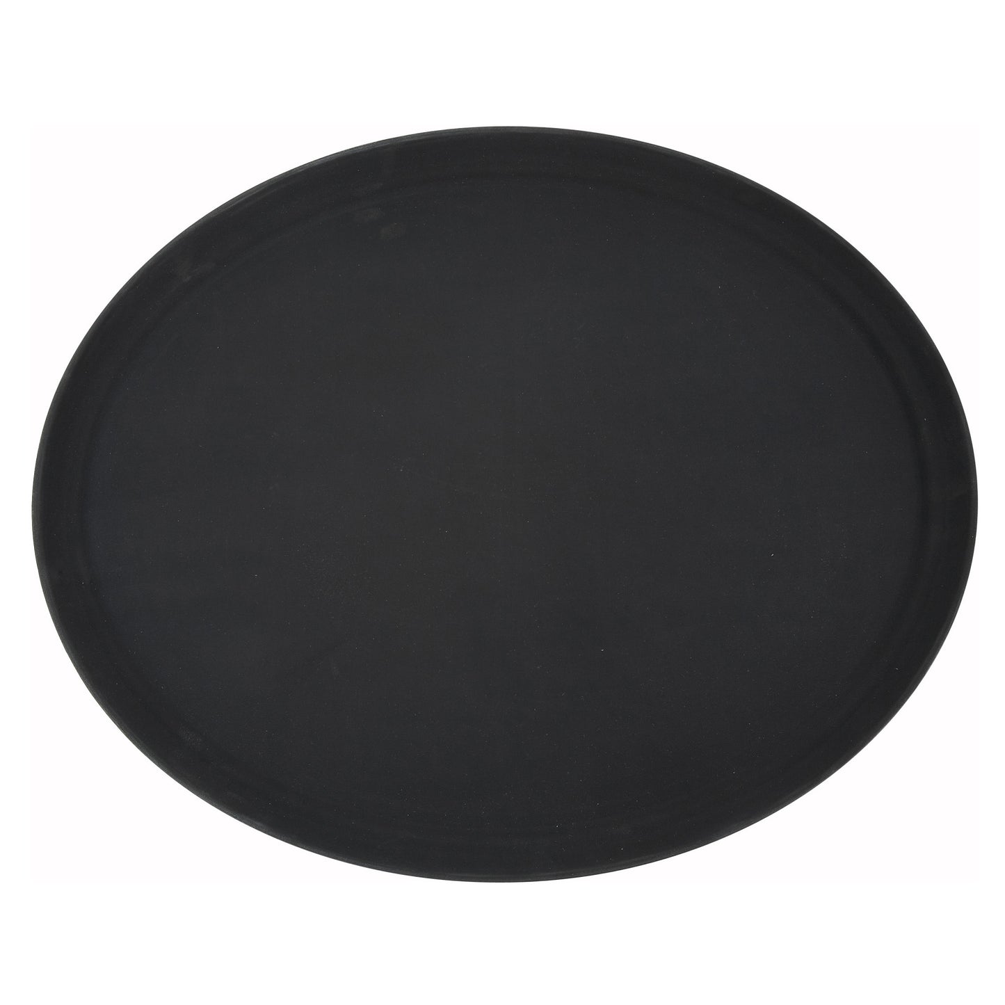 TFG-2622K - Deluxe Fiberglass Tray, Non-Slip, Oval, 27" x 22" - Black
