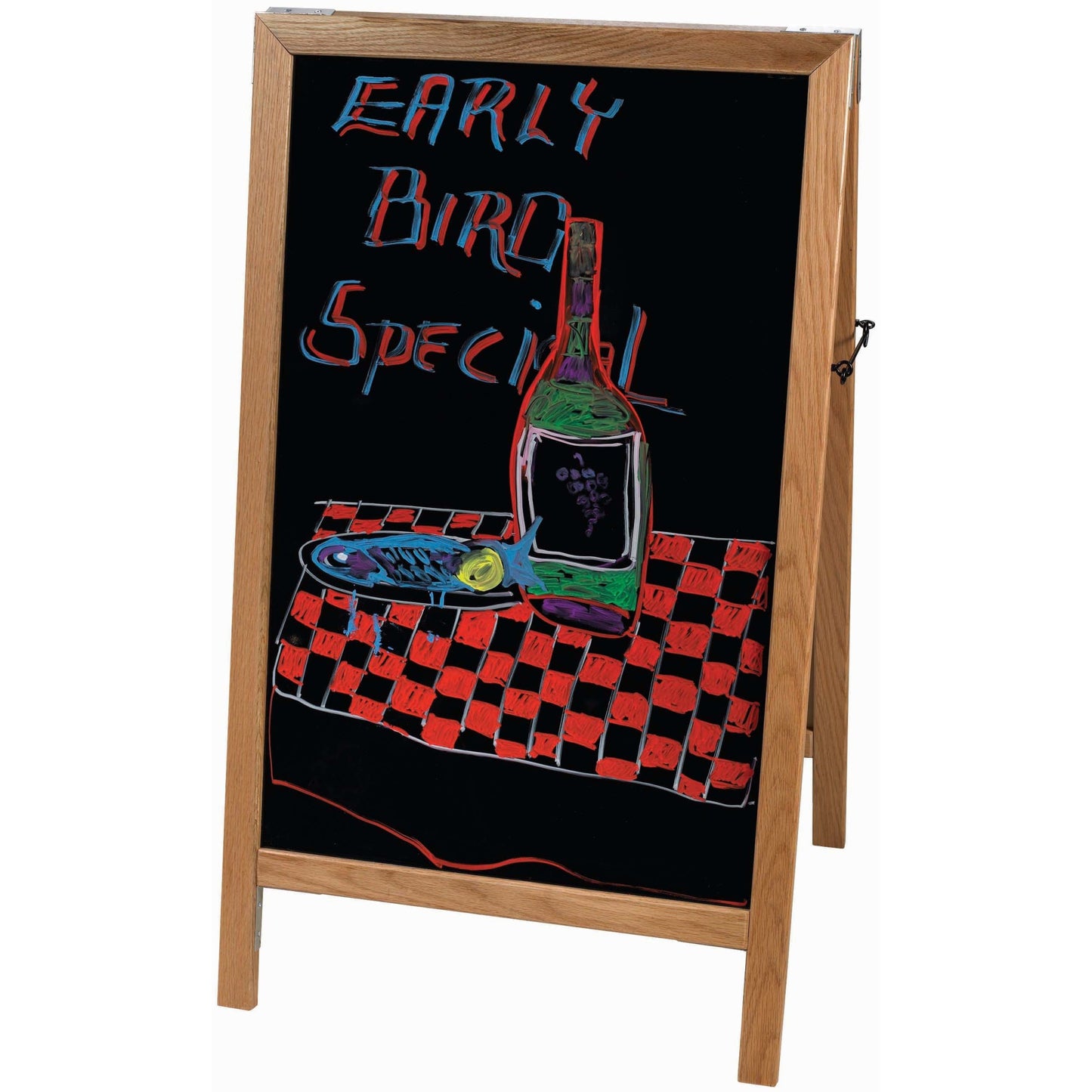 MBAF-5 - Dual-Sided Sidewalk A-Frame Marker Board - Oak, 26-1/4" x 45"