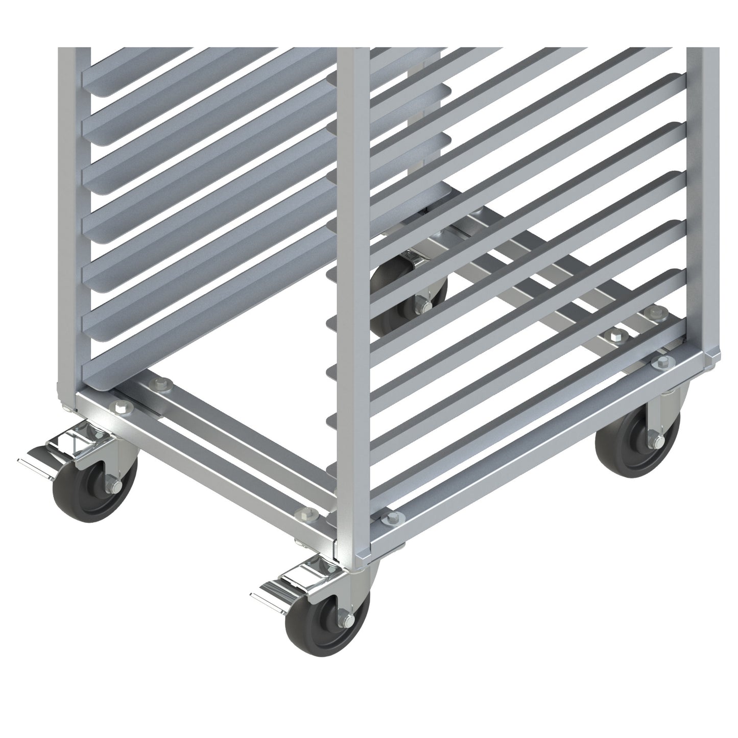 AWRK-20HBK - 20-Tier Heavy-Duty End-Load Sheet Pan Rack with Brakes - 3" Spacing - Welded