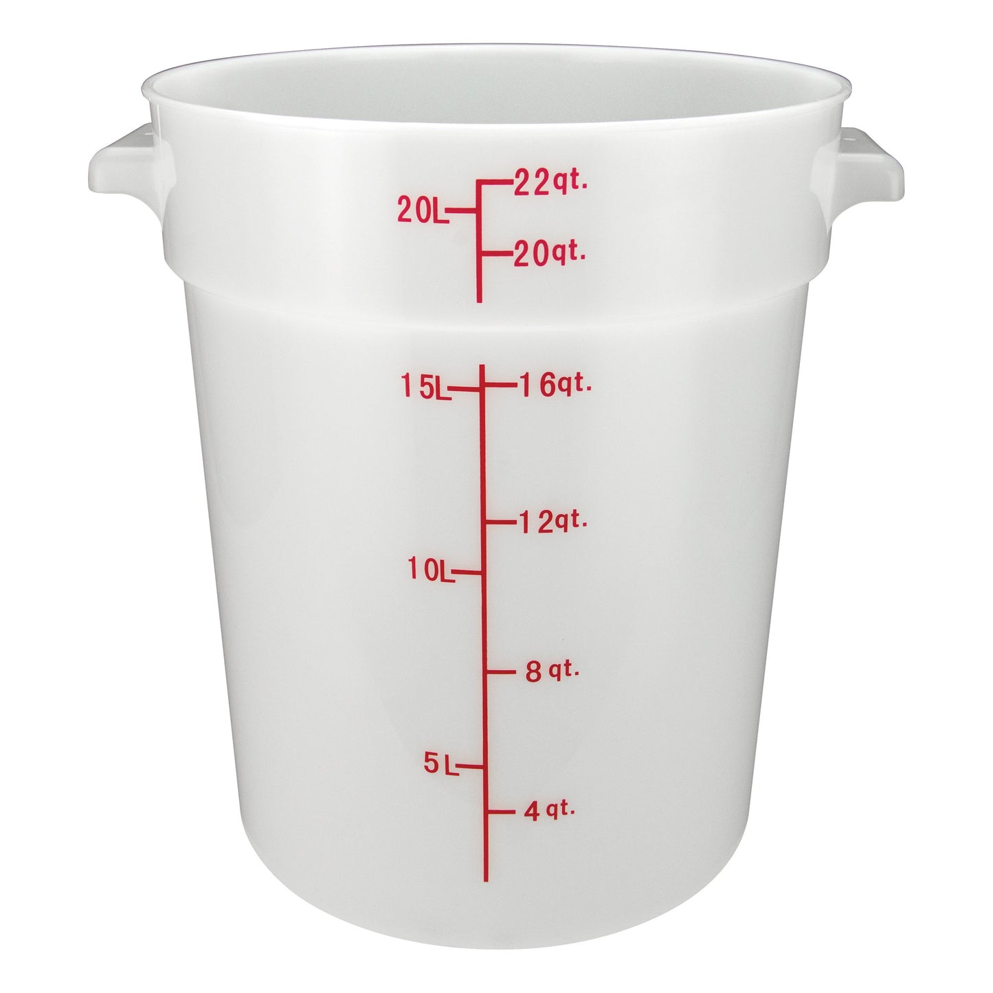 PPRC-22W - Round Storage Container, White, Polypropylene - 22 Quart