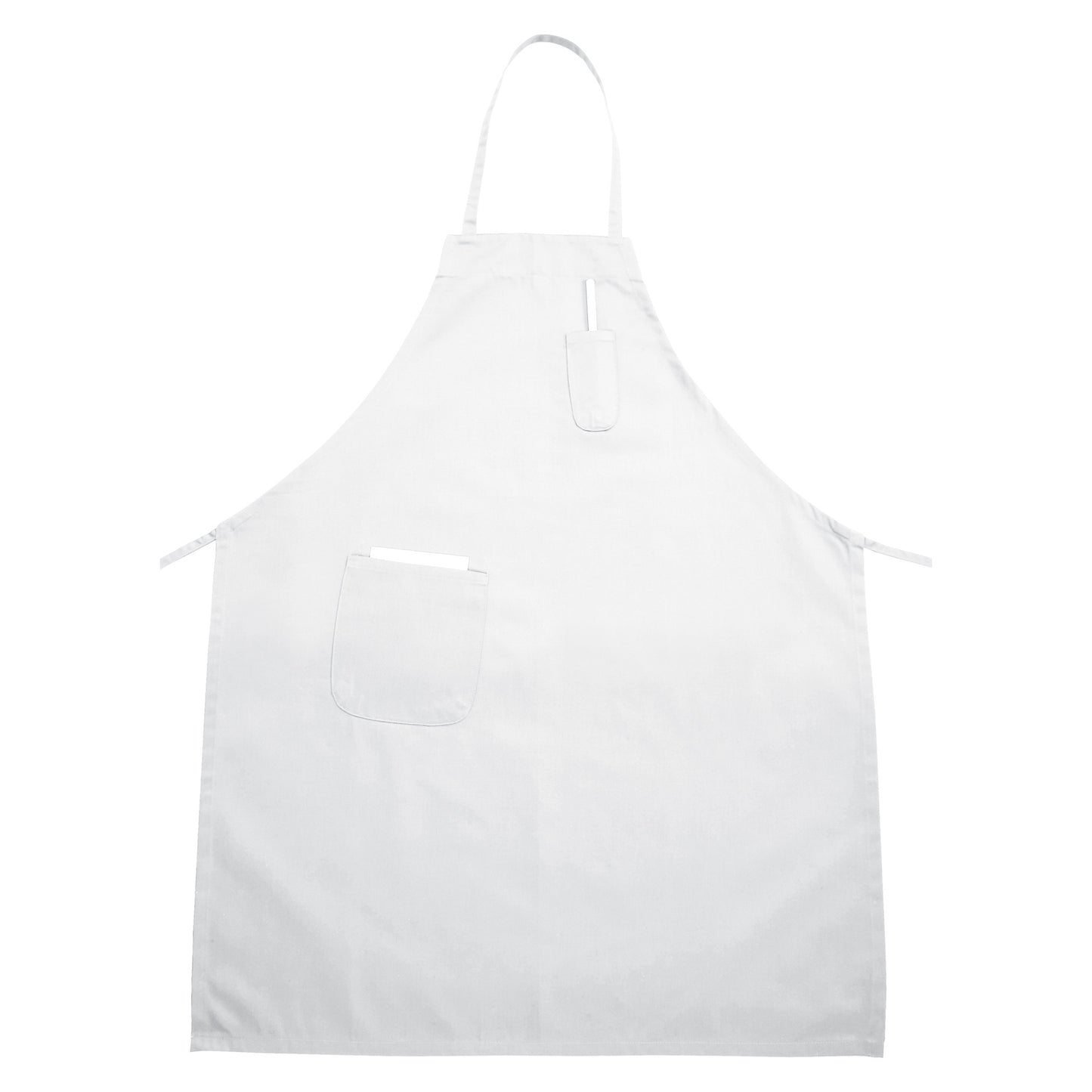 BA-PWH - Full-Length Bib Apron with Pockets - White