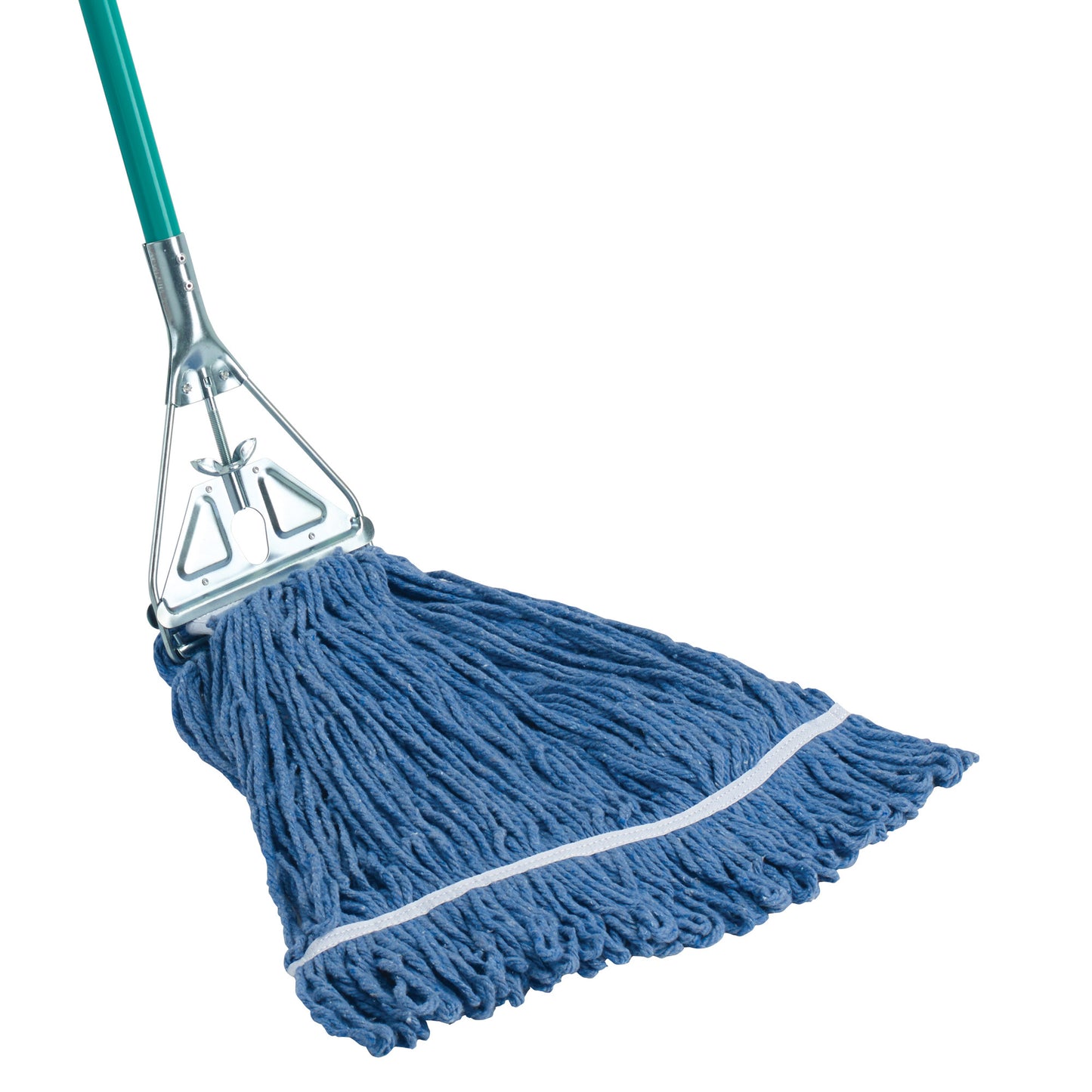 MOP-24 - Premium Cotton-Poly Blend Looped End Wet Mop Head - Blue - 24oz/600g