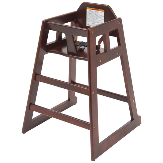 Wooden High Chair, Assembled - Mahogany