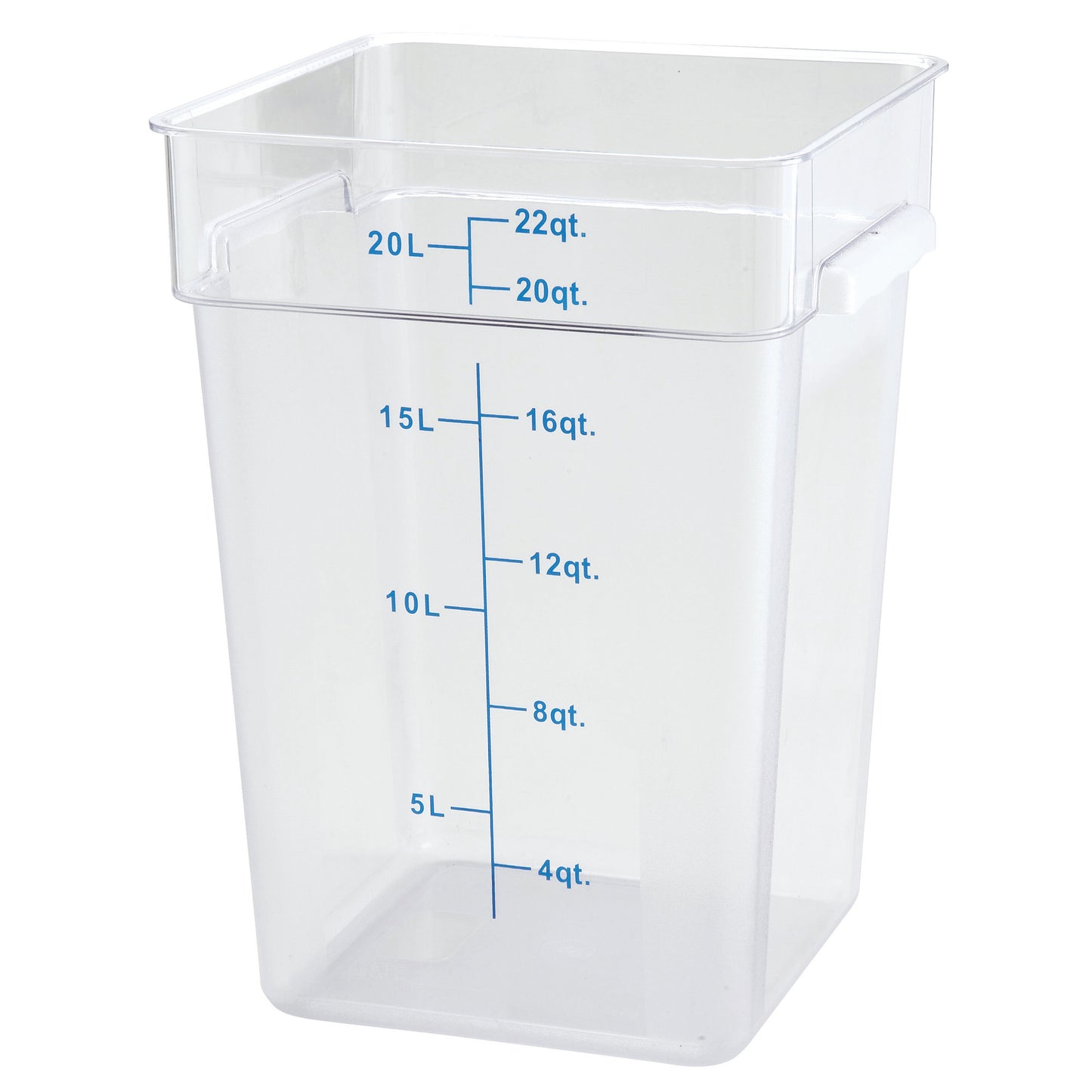 PCSC-22C - Square Storage Container, Clear Polycarbonate - 22 Quart