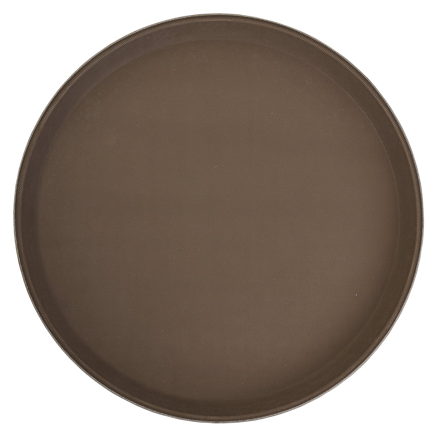 TFG-16N - Deluxe Fiberglass Tray, Non-slip, Round - 16", Brown