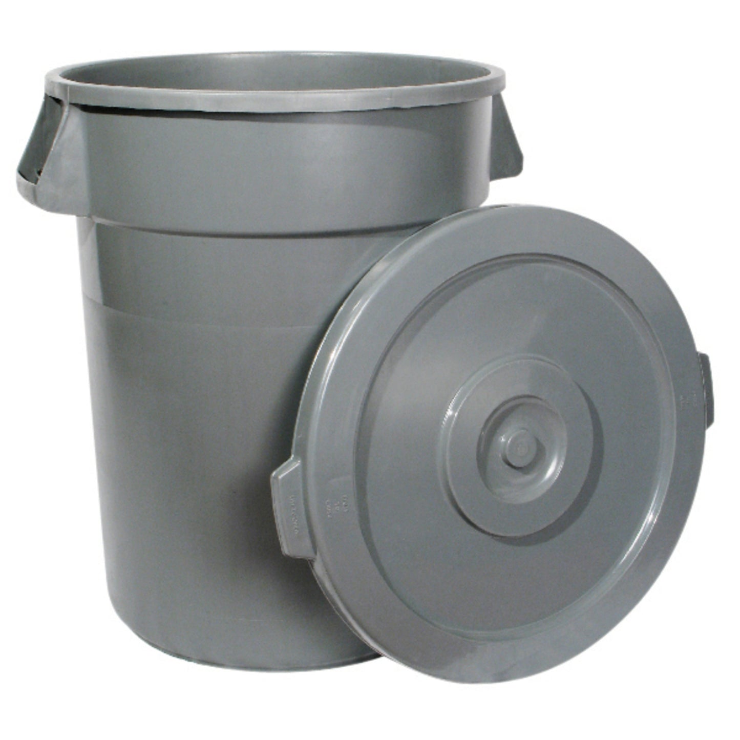 Heavy-Duty Round Trash Can - Gray, 44 Gallon