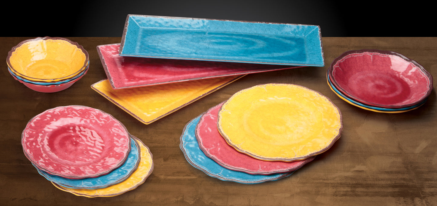 WDM001-505 - Luzia 9-5/8" Dia Melamine Hammered Deep Plate, Red, 24pcs/case