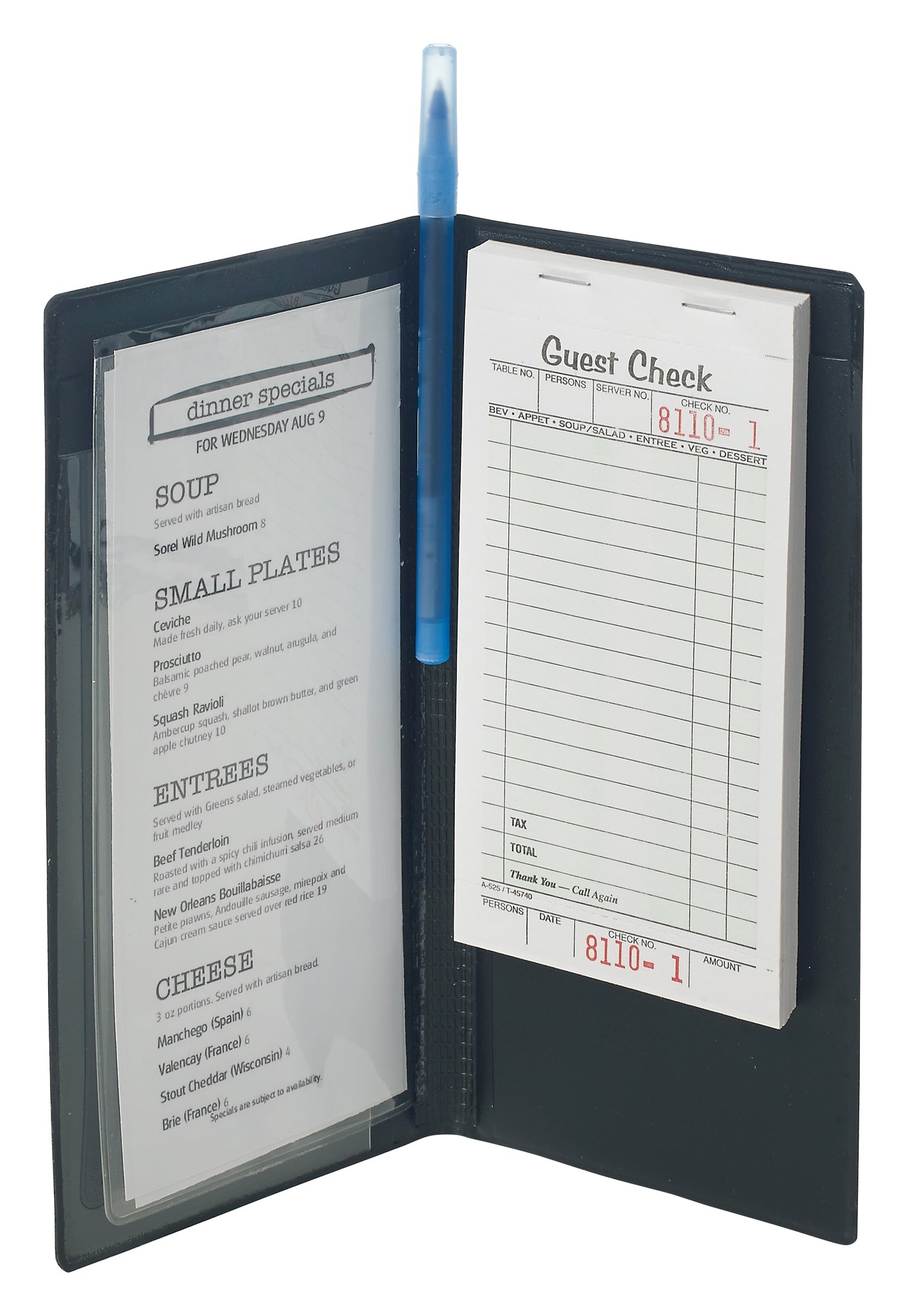CHK-3K - Black Server Book with Clear Sleeve