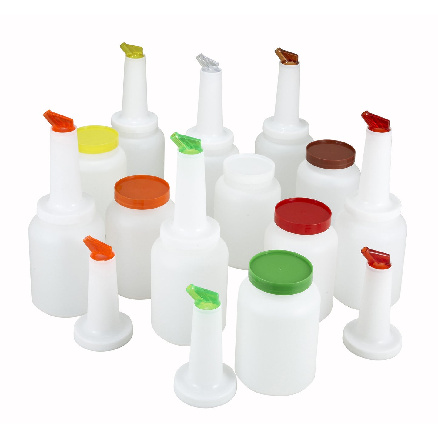 PPB-2MX - 2qt Liquor/Juice Pour Bottle, 12 pcs/cs, 2 of Each Color