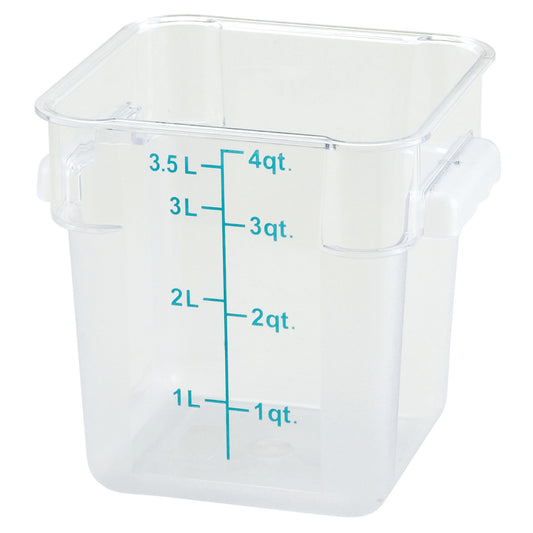 Square Storage Container, Clear Polycarbonate - 4 Quart