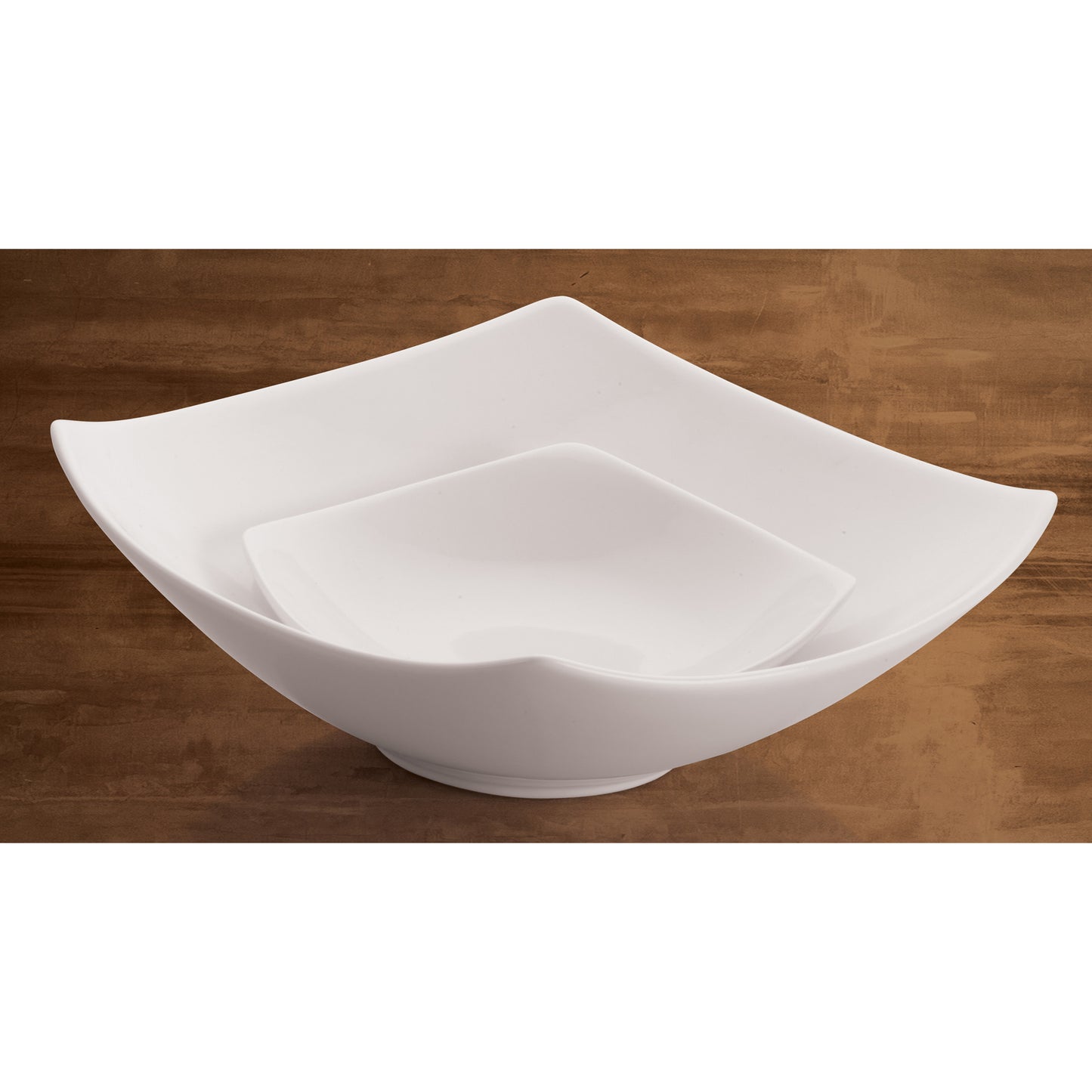WDP013-101 - 8-1/4"Sq Porcelain Square Deep Bowl, Bright White, 12 pcs/case