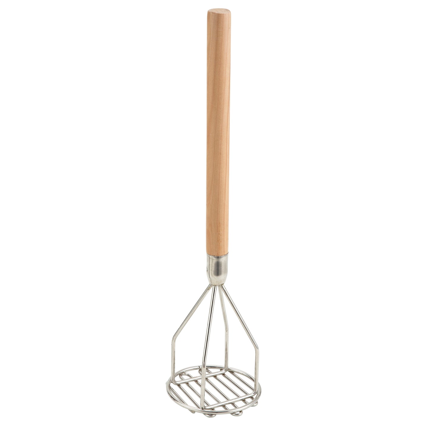 Potato Masher with Wooden Handle - 4" Round