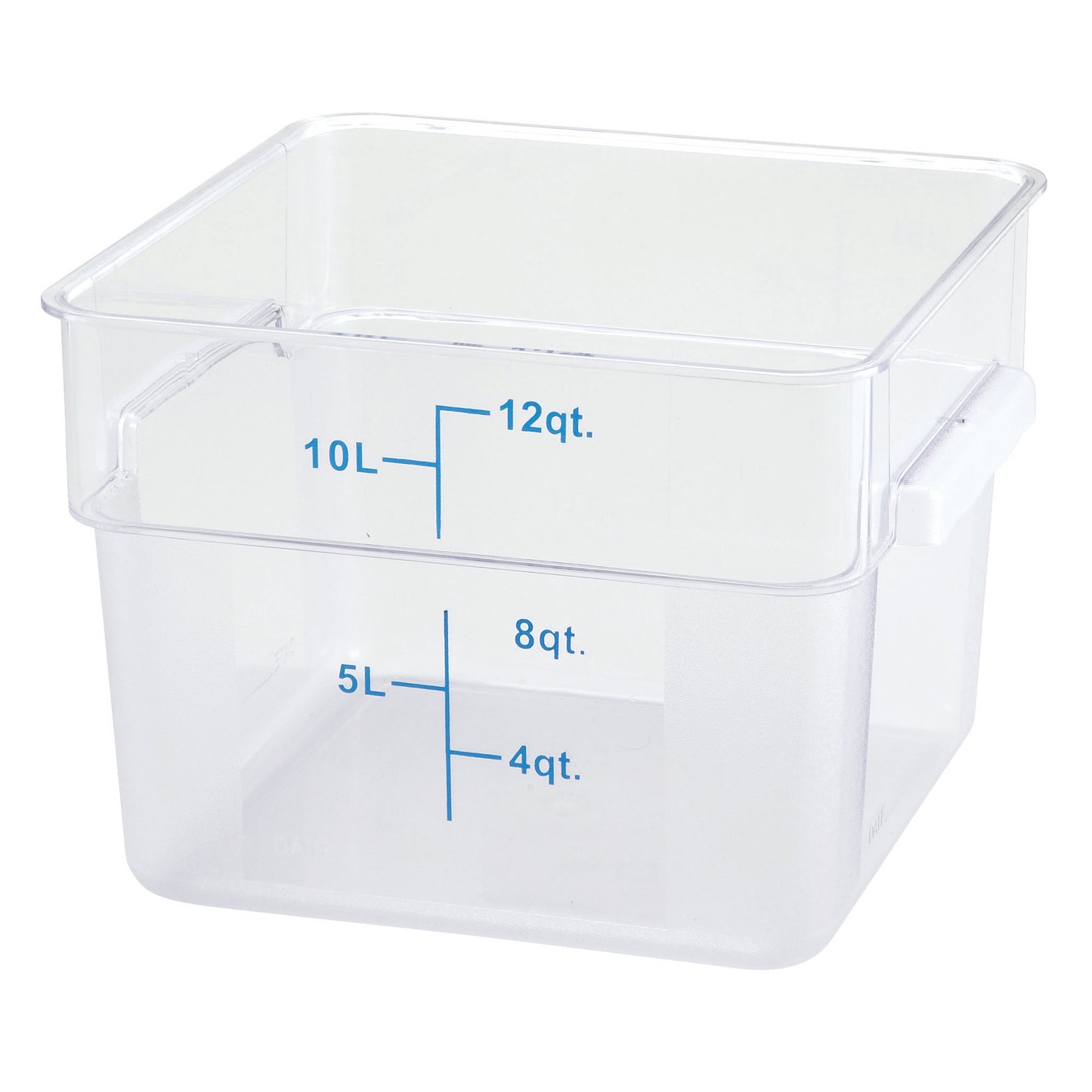 PCSC-12C - Square Storage Container, Clear Polycarbonate - 12 Quart