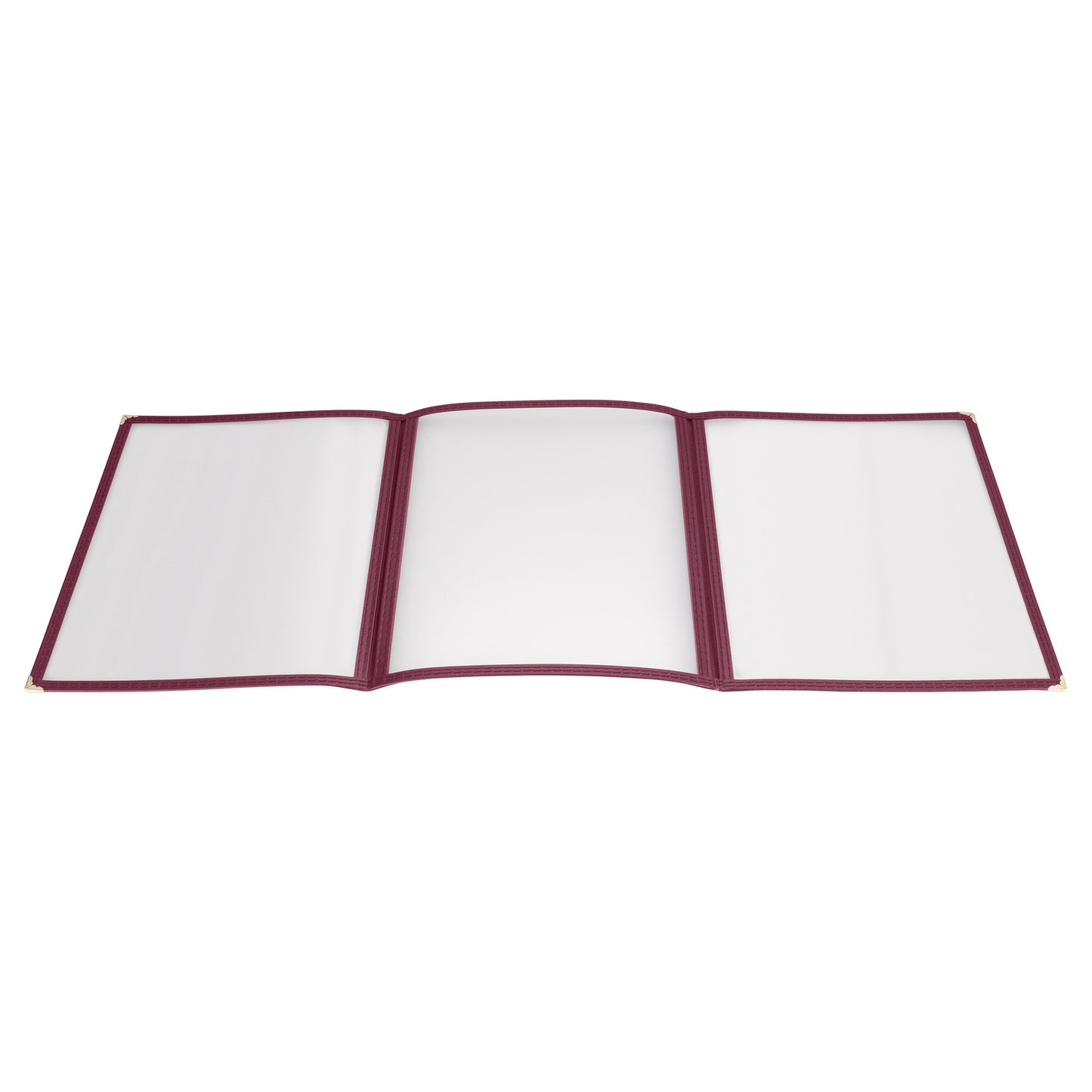 PMCT-9U - Tri-Fold Triple Panel Menu Cover, 9-1/2" x 12-1/8" - Burgundy