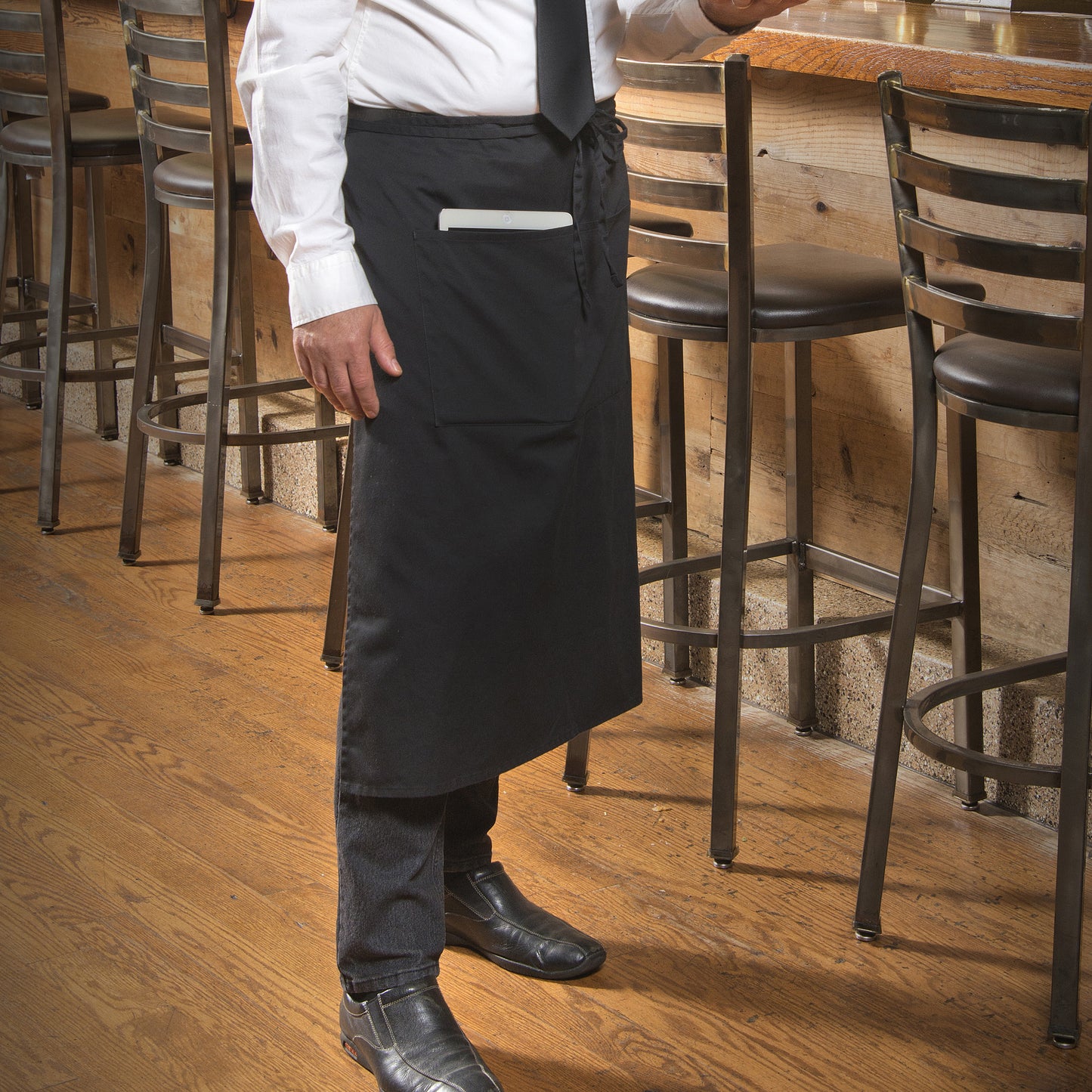 WA-3129BK - Bistro Full Length Apron - Black