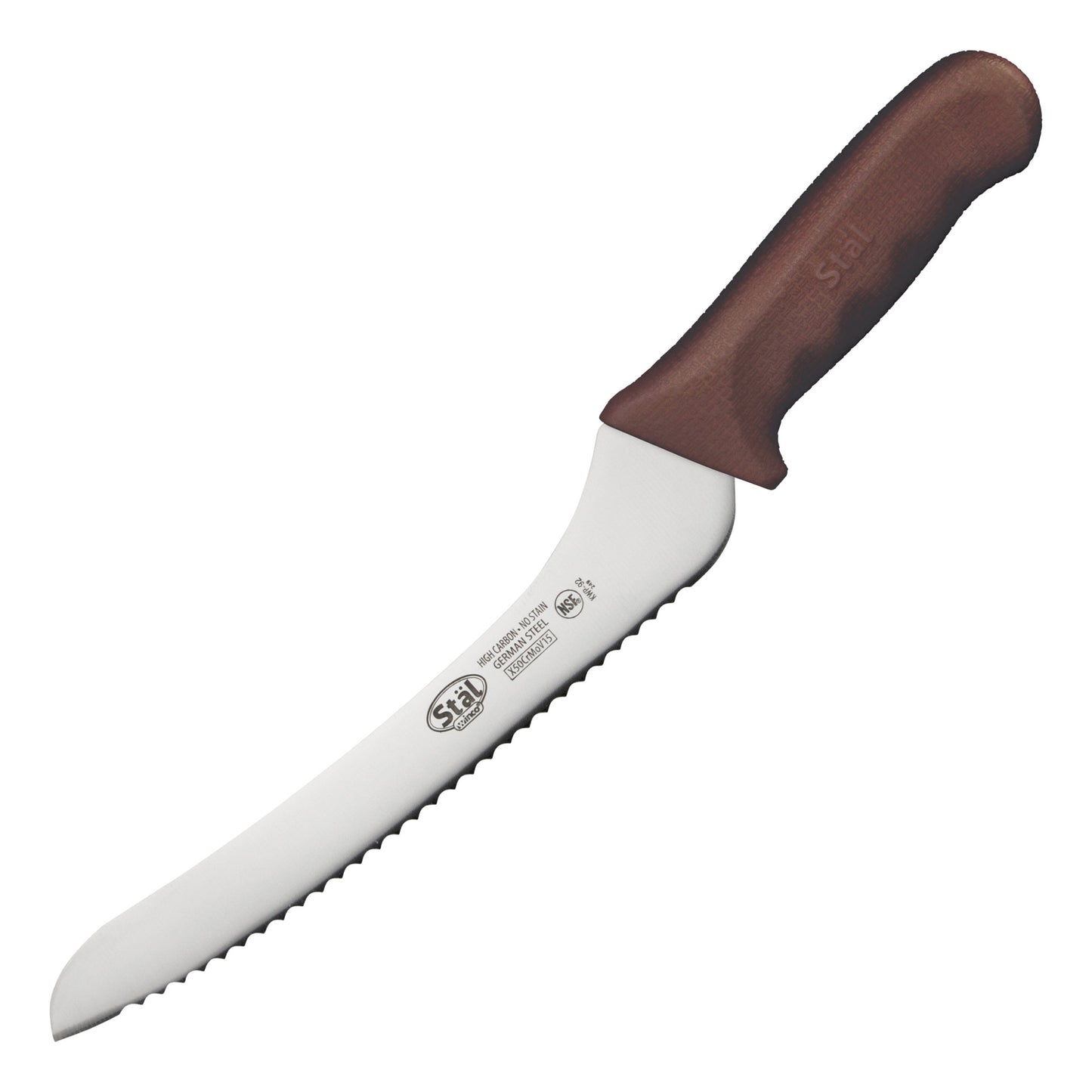 KWP-92N - Stäl 9" Offset Utility/Bread Knife - Brown