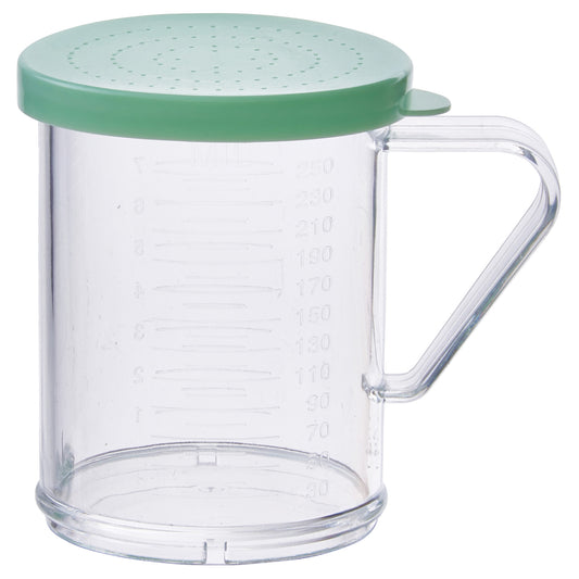 10 oz Dredge with Color Snap-on Lid - Green