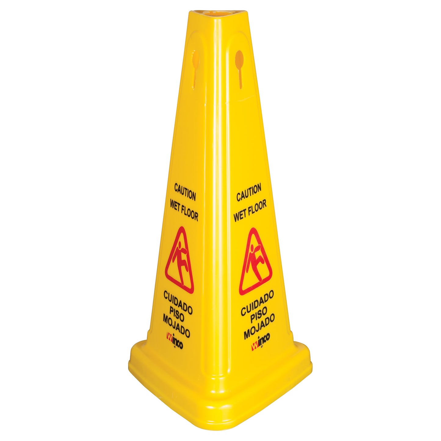 WCS-27T - Wet Floor Caution Sign, Cone-shaped, Yellow