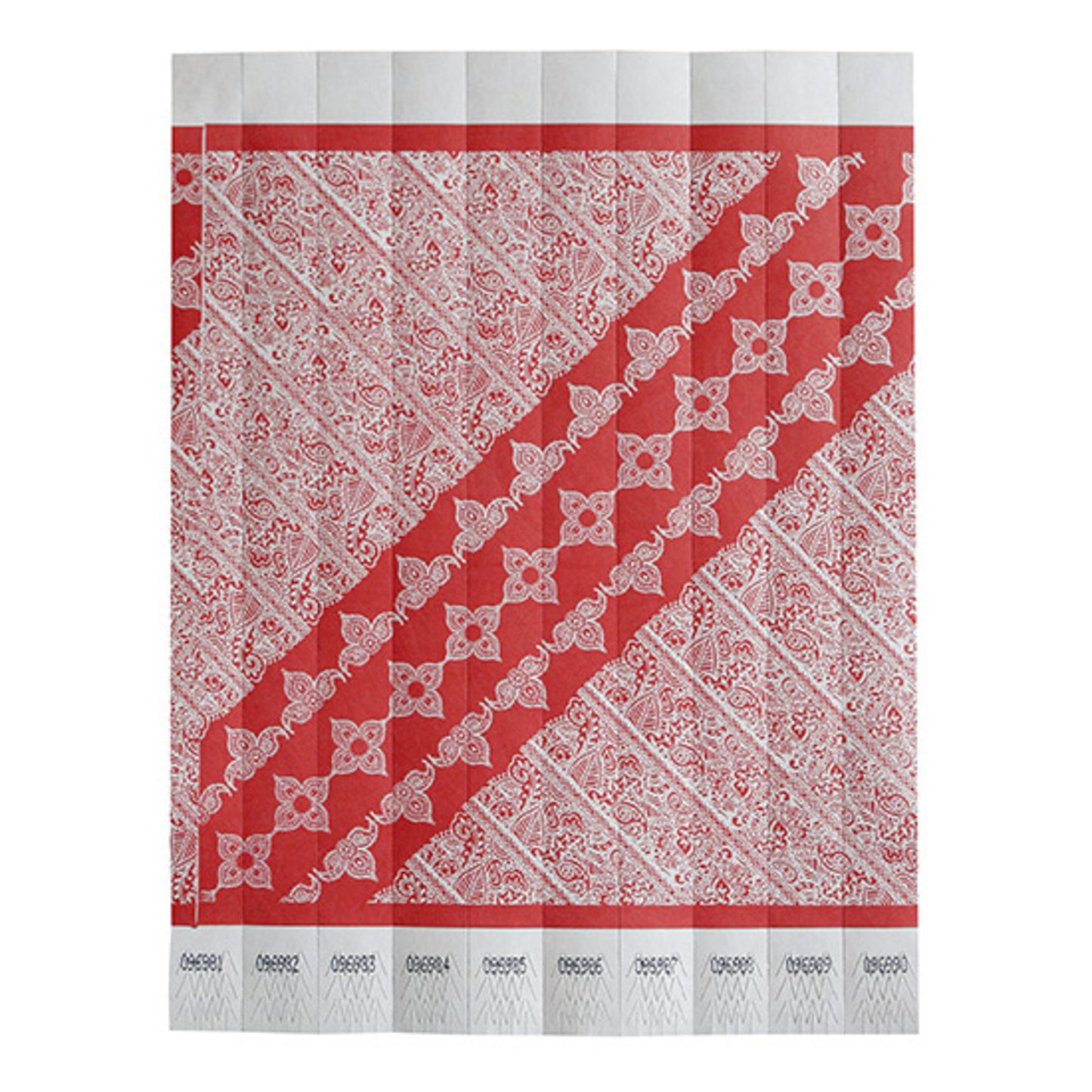 WB-100R-D - Bar Maid Waterproof Tear-Free Wristbands - Red Pattern (500 Pieces/Pack)