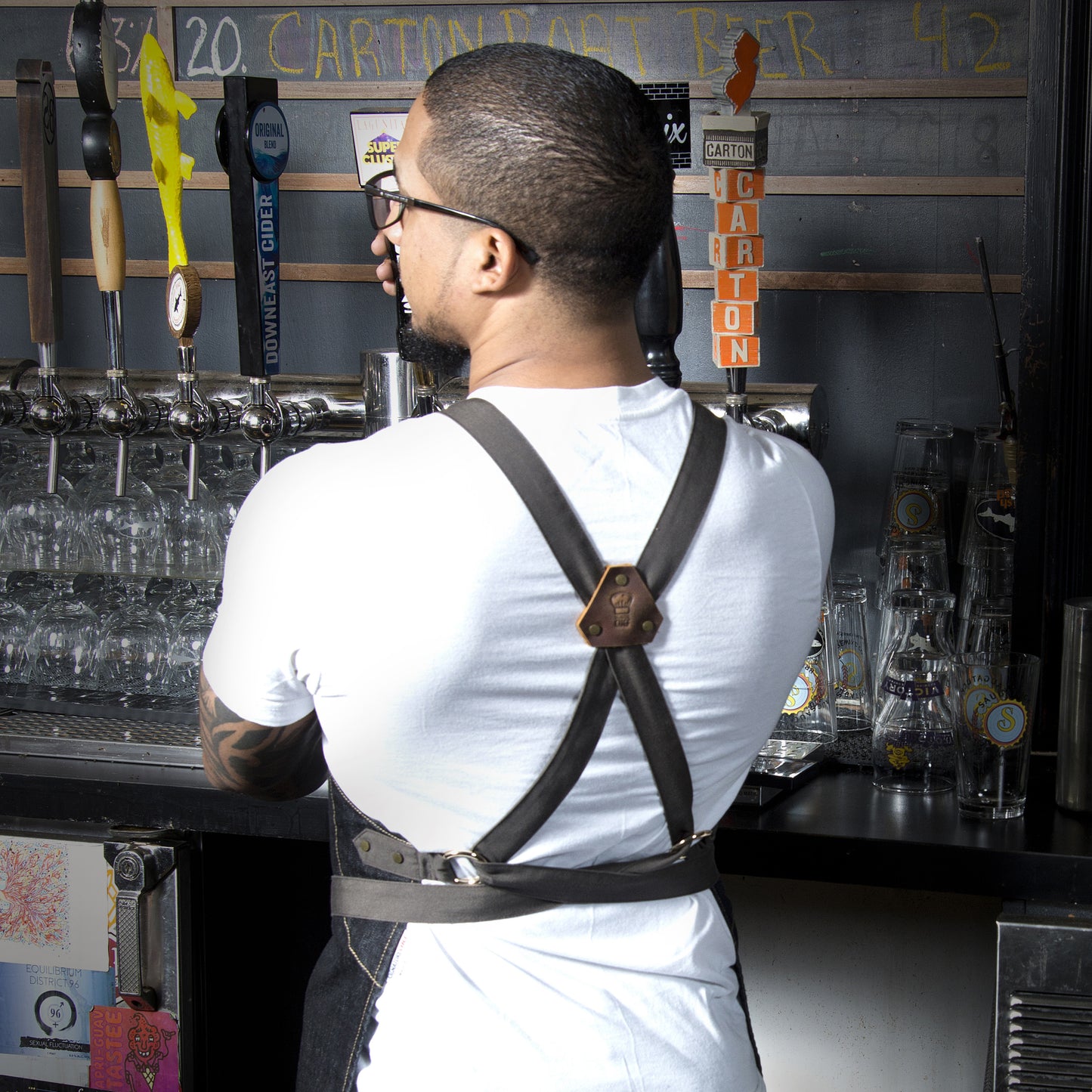 BADN-3126 - Heavyweight Denim Bib Apron, Cross-Back