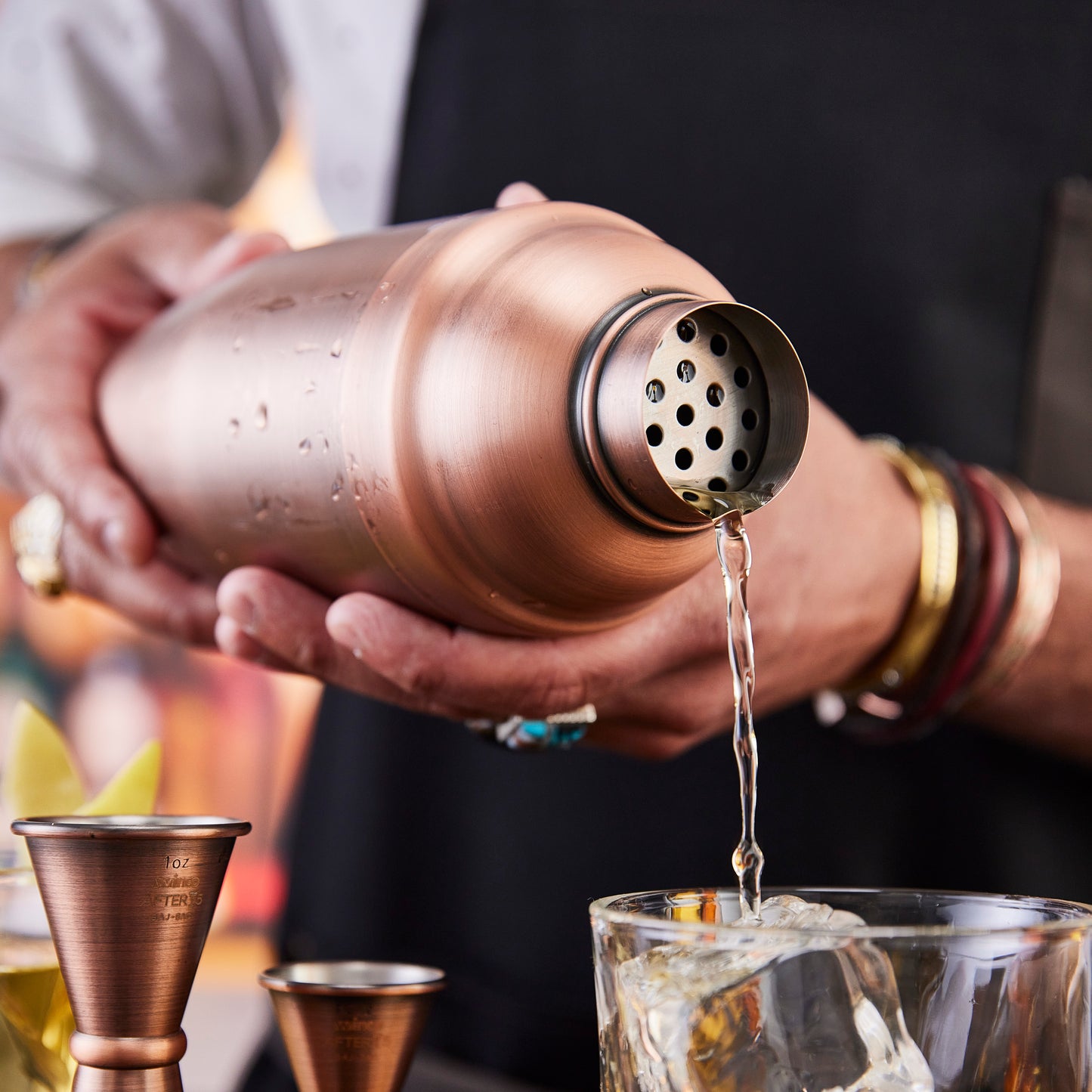 BASS-24AC - After5 24 oz Bar Shaker, 3 Piece Set, Antique Copper