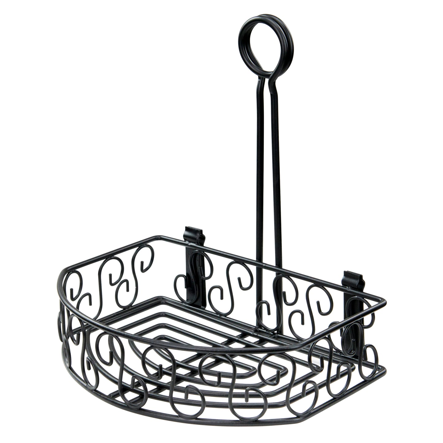 6-1/4" Flat-Back Wire Condiment Caddy with 8-1/4" Handle