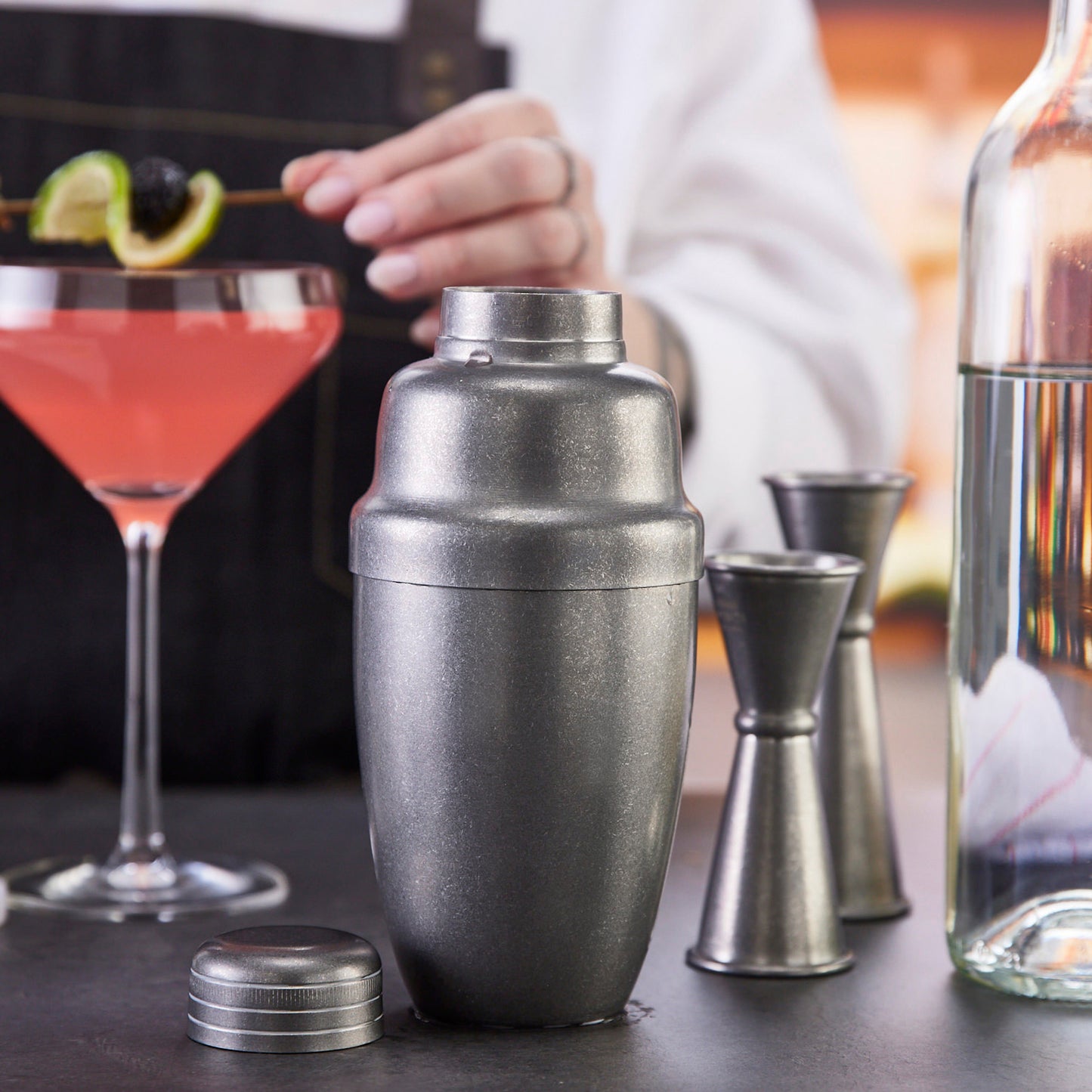 BASS-16CS - After5 16 oz Bar Shaker, 3 Piece Set, Crafted Steel