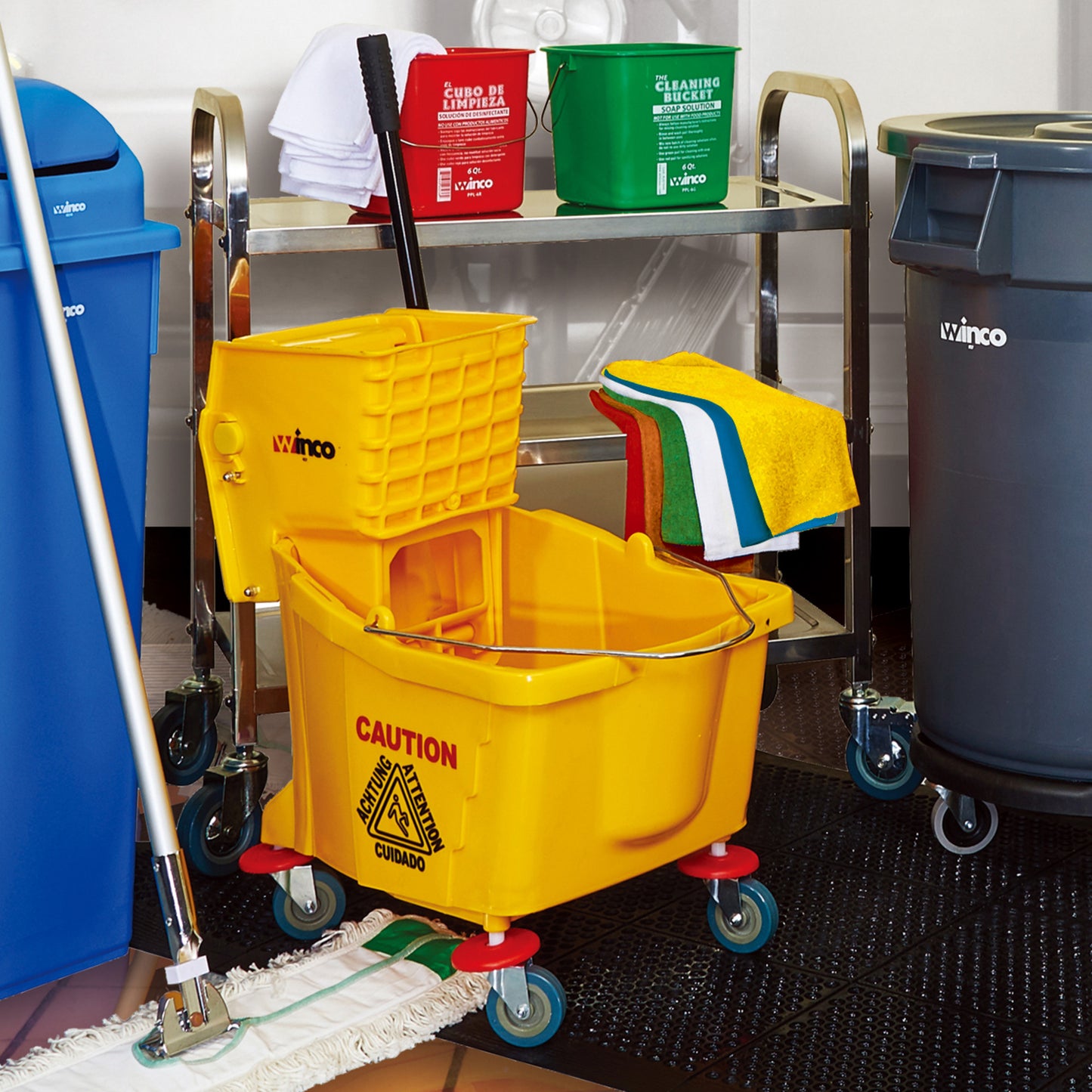 MPB-36 - Mop Bucket w/Wringer, 36qt, Yellow