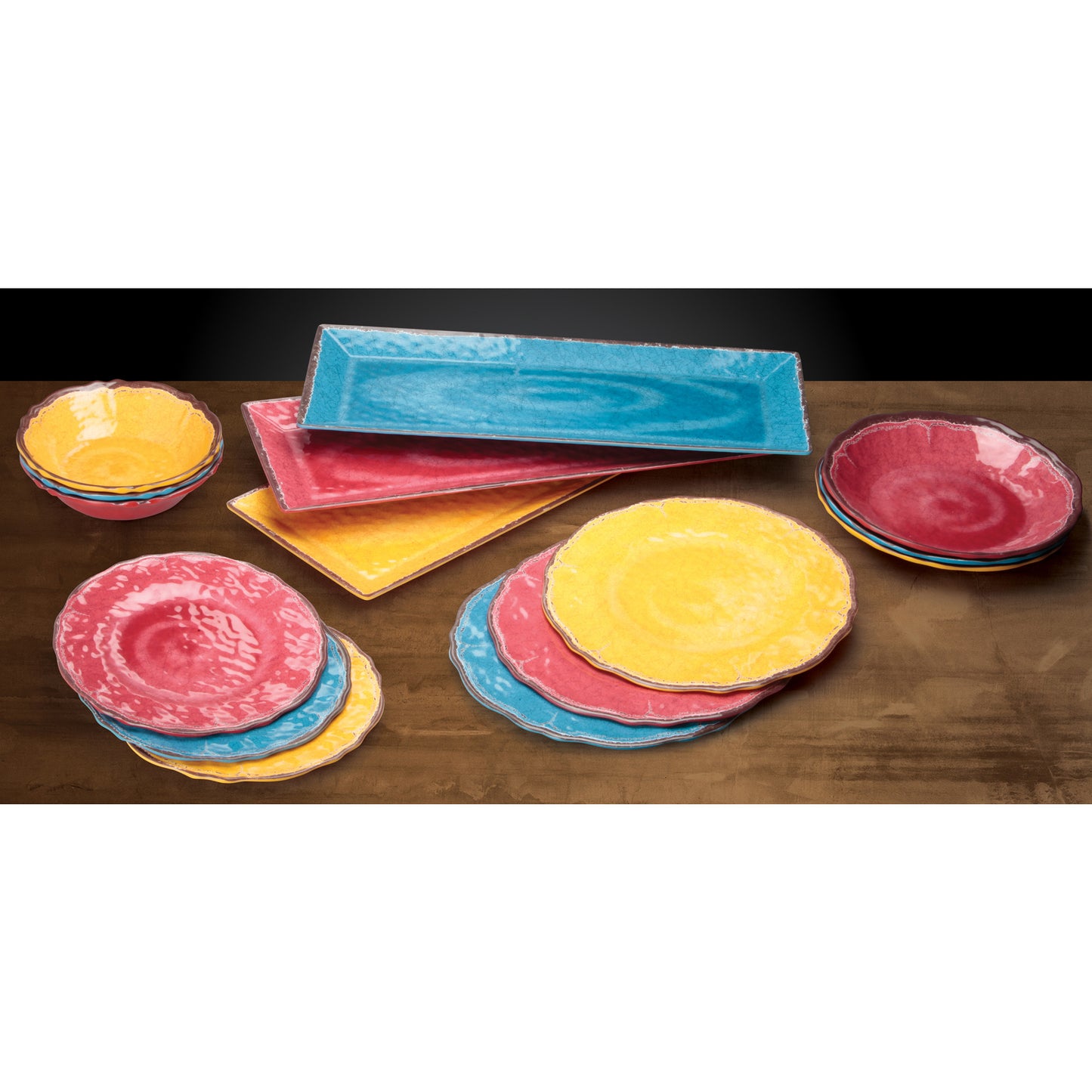 WDM001-402 - 11"Dia Melamine Hammered Plate, Blue, 24pcs/case