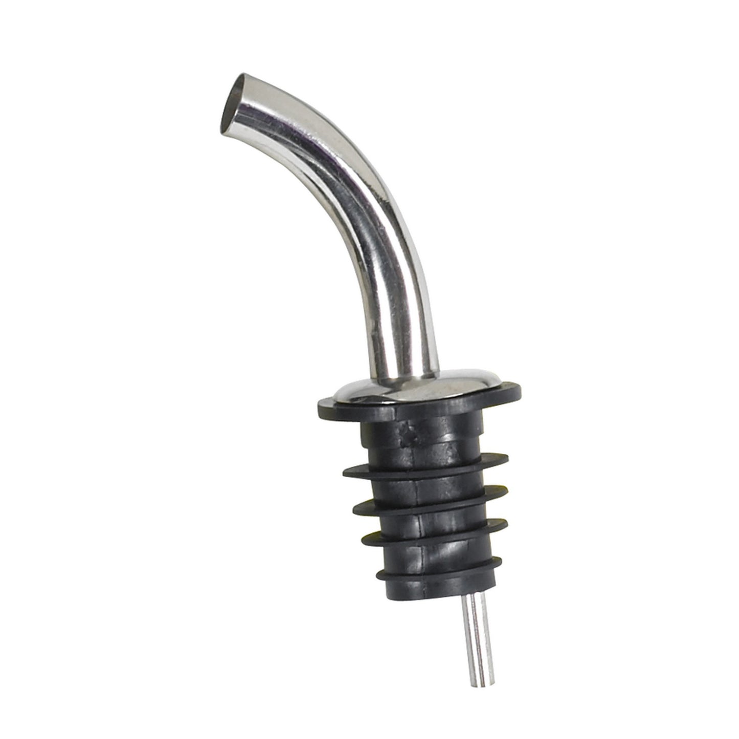 PPM-4G - Metal Pourers, Gooseneck Spout, Black Plastic Stopper