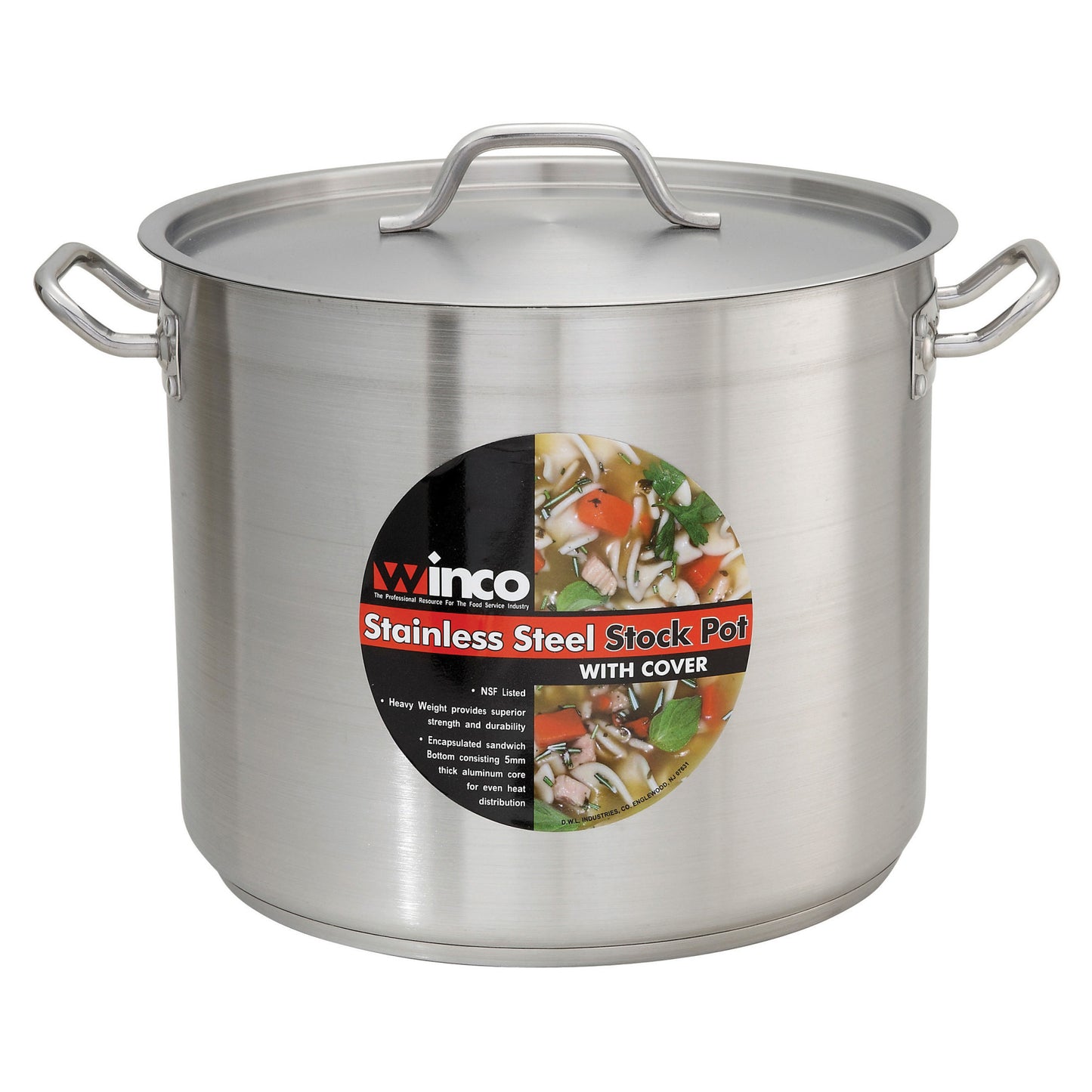 Stainless Steel Stock Pot with Cover - 12 Quart