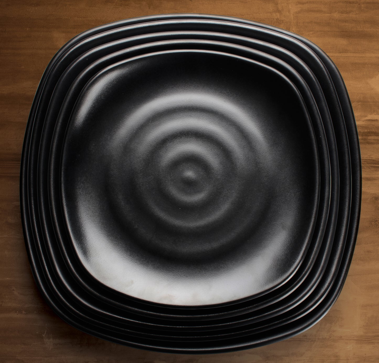 WDM013-305 - 12-3/4" Melamine Square Plate, Black, 12pcs/case