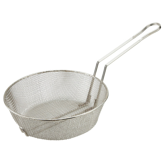Nickel Plated Steel Culinary Basket - Fine, 8"