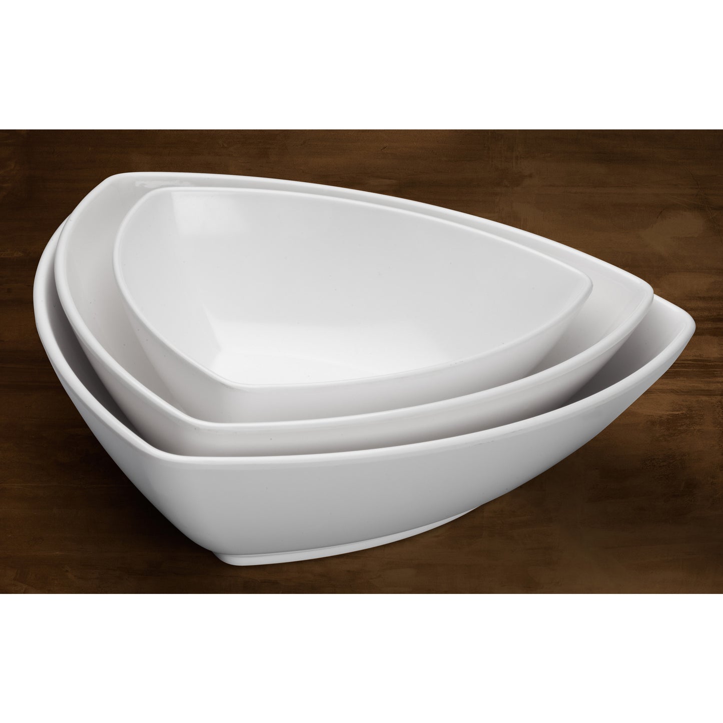 WDM005-205 - 11" Melamine Triangular Bowl, White, 12pcs/case