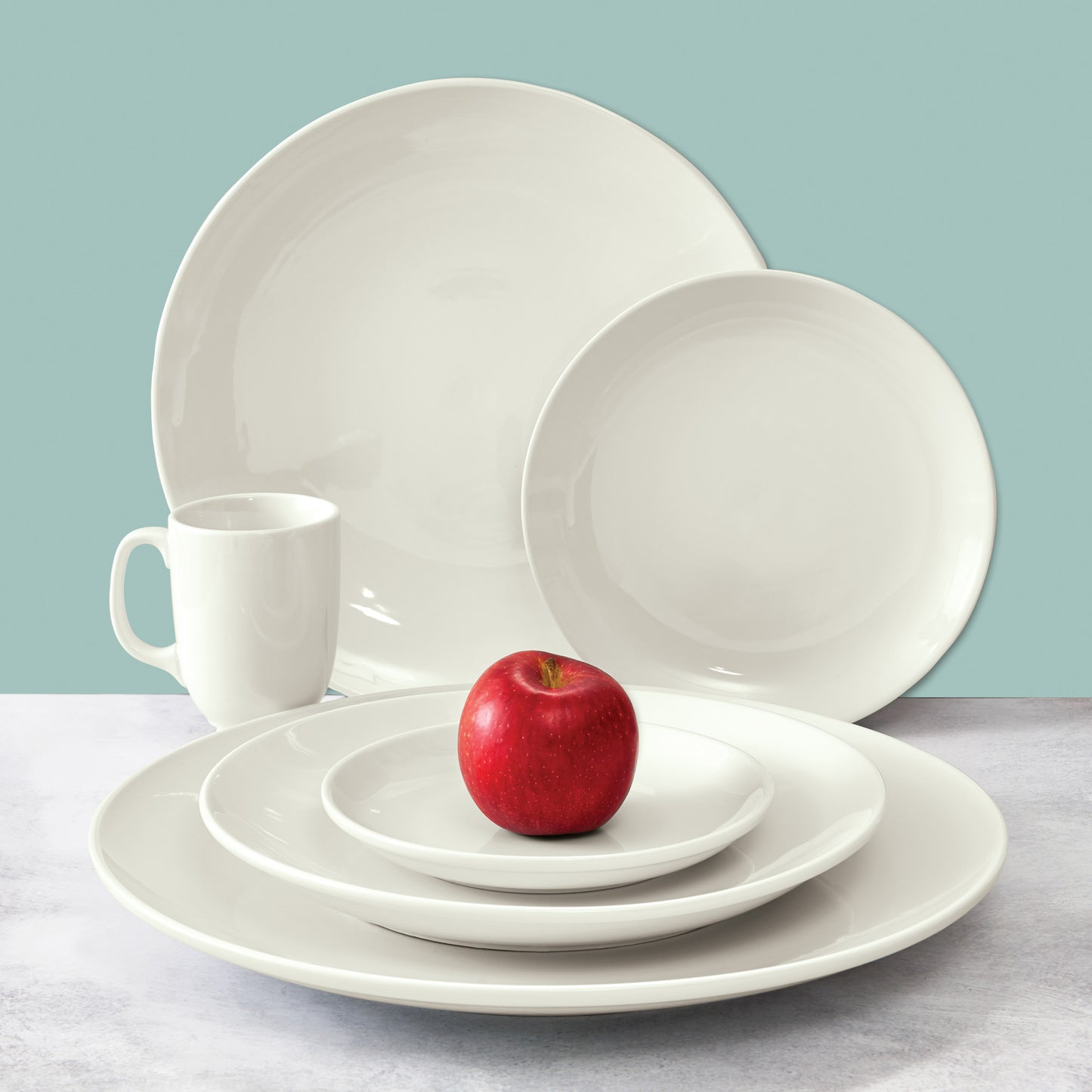 OKP-14-AW - Brechia Porcelain Coupe Plate 14" dia - American White (6 Pieces/Case)