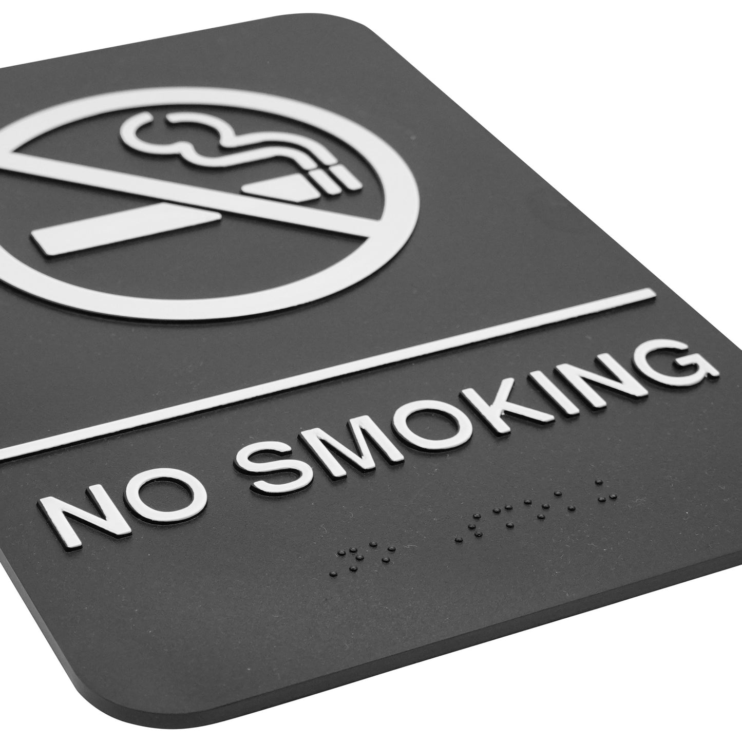 SGNB-601 - Information Signs with Braille, 6"W x 9"H - No Smoking