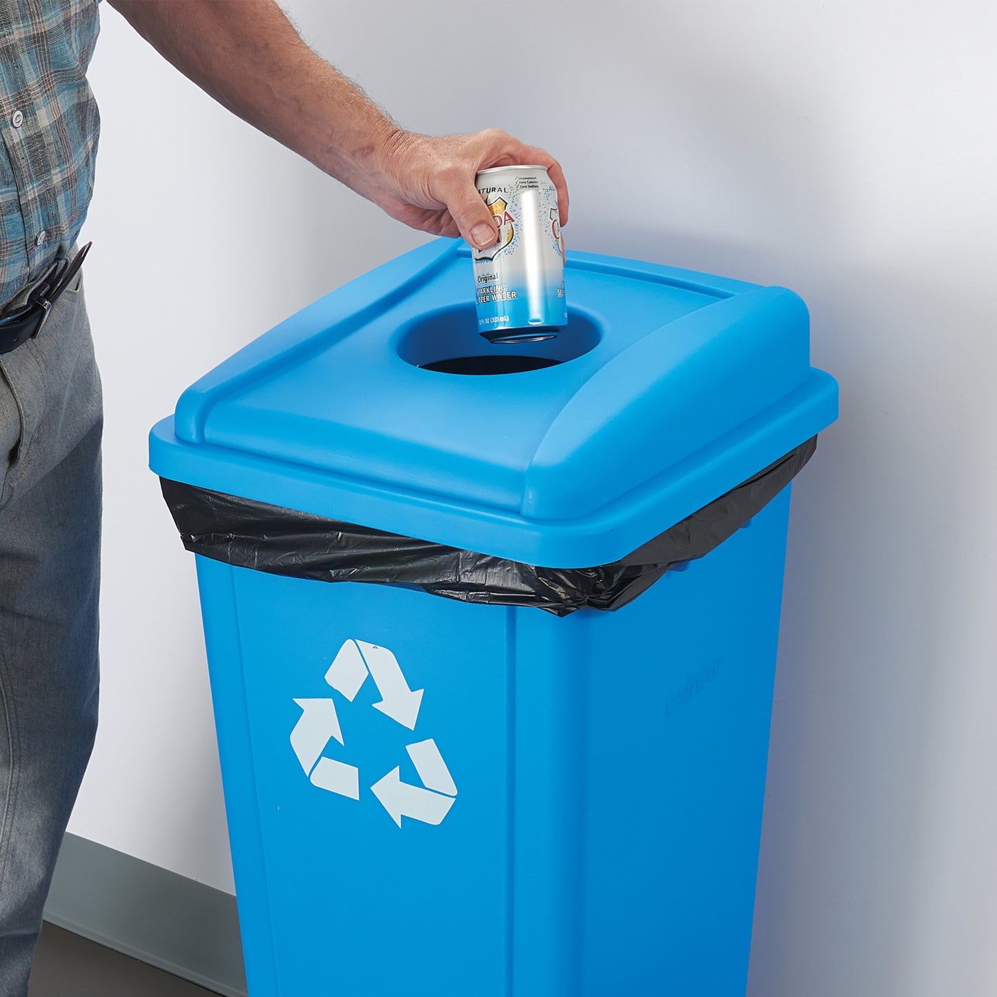 PTCSB-23L - Tall Square Trash Can Lid, Bottle & Can