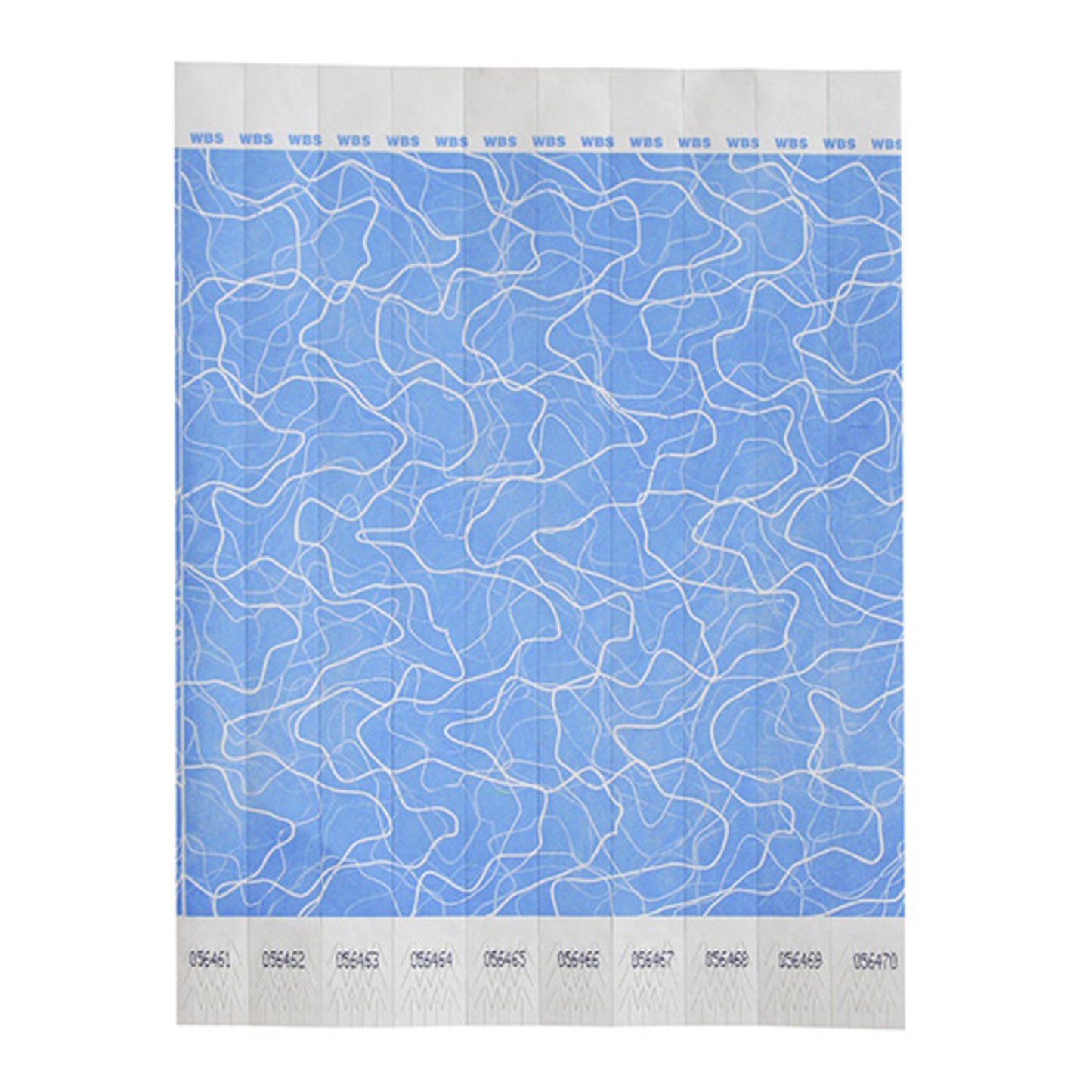 WB-100B-D - Bar Maid Waterproof Tear-Free Wristbands - Blue Pattern (500 Pieces/Pack)